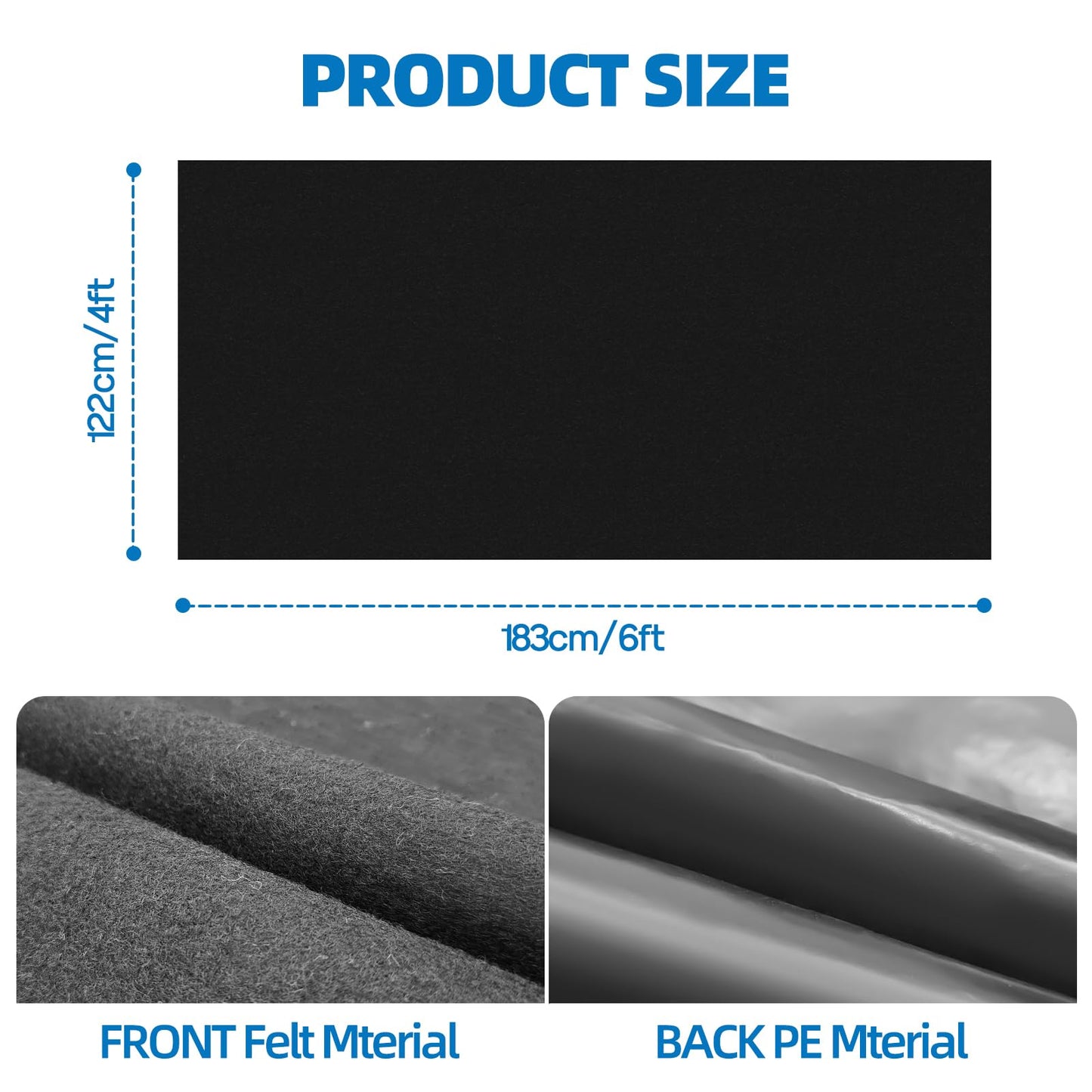 Vaniture 6 x 4 FT Outdoor Storage Shed Mat, Shed Flooring Mat with Waterproof PE Backing, Non-Slip, Dustproof Outdoor Floor Mat for Shed, Carport, Garden (Black)