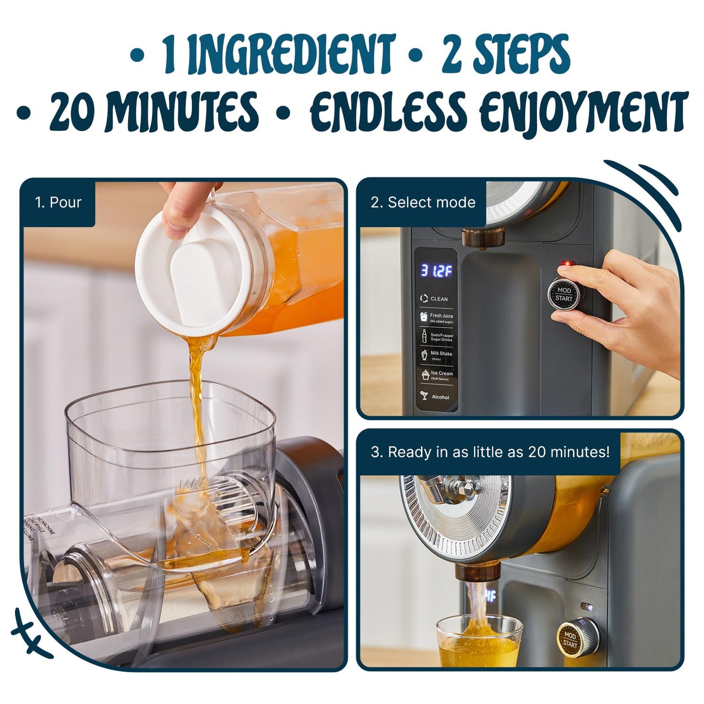 Slushie Machine for Home, No Ice Needed Professional Frozen Drink Maker & Soft-Serve Ice Cream Machine- 1.8 L Capacity Slushy Machine for Margaritas, Daiquiris, Juices, Cocktails, Frappes & More