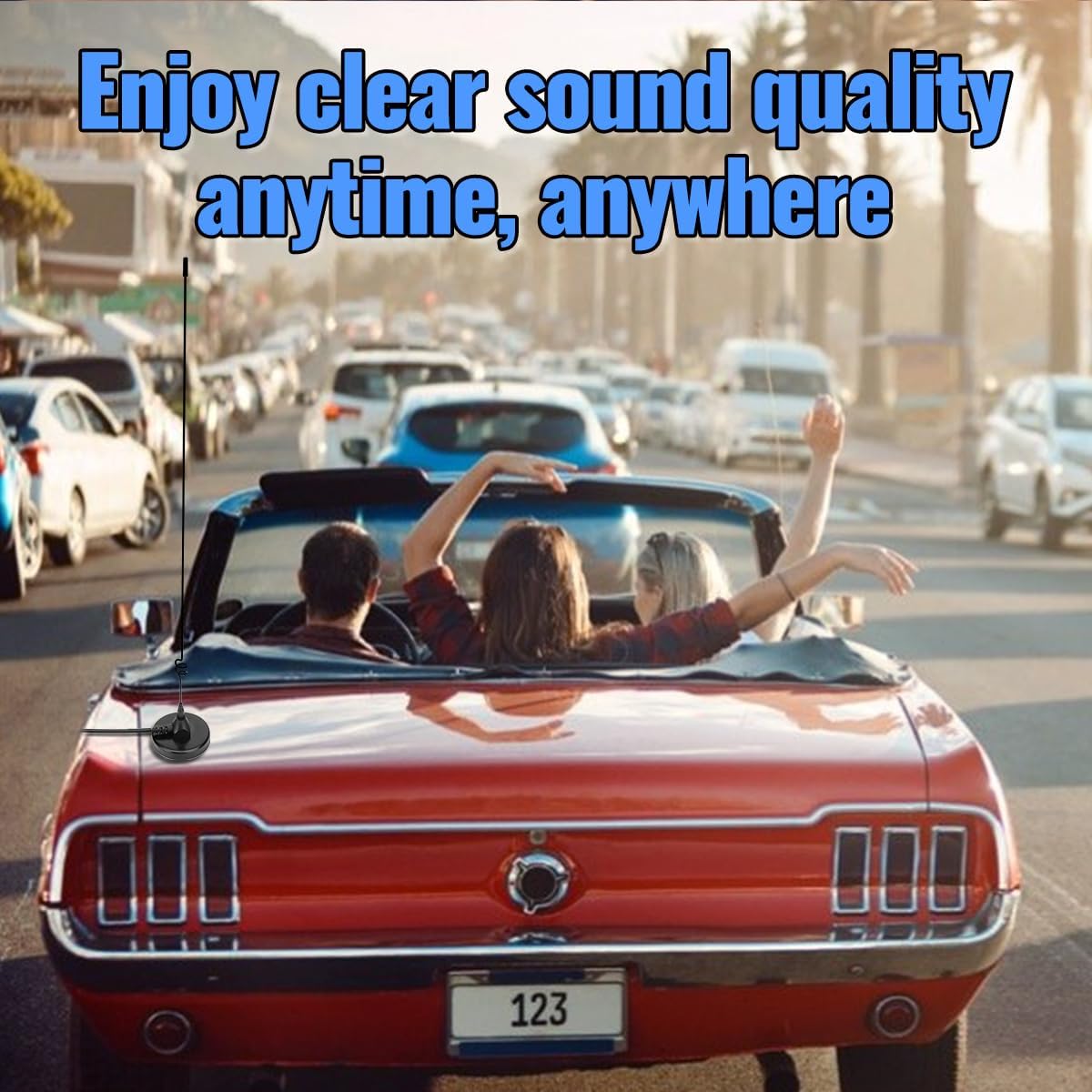 Arridioter 20.87in PL-259 Connector,66mm Mount,16.4ft RG58 Dual Band Mobile Radio Heavy Duty Whip Antenna Kit