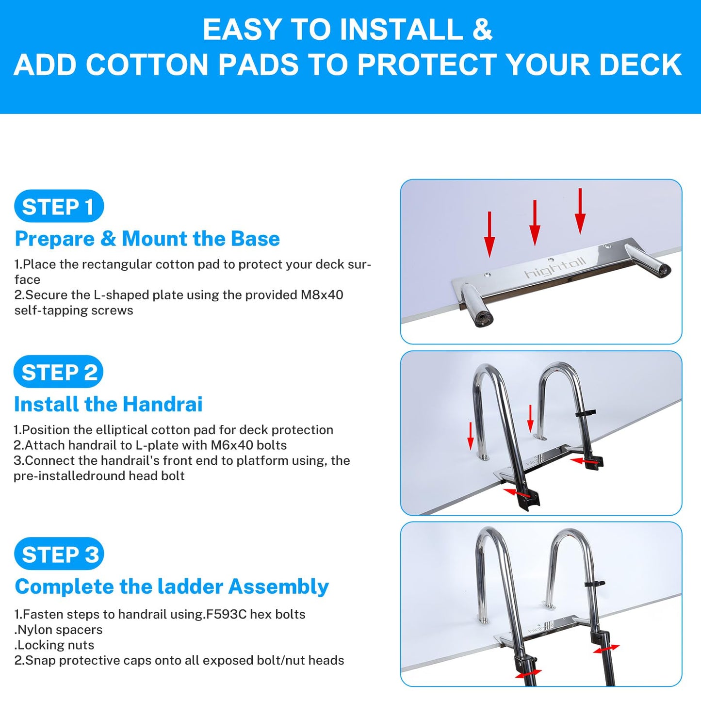 Pontoon Boat Ladder,Polished 316 Stainless Steel 4 Step Telescoping Ladder,600LBS Capacity for Sailboats,Ships,Most Swimming Pools,Docks,pontoons.