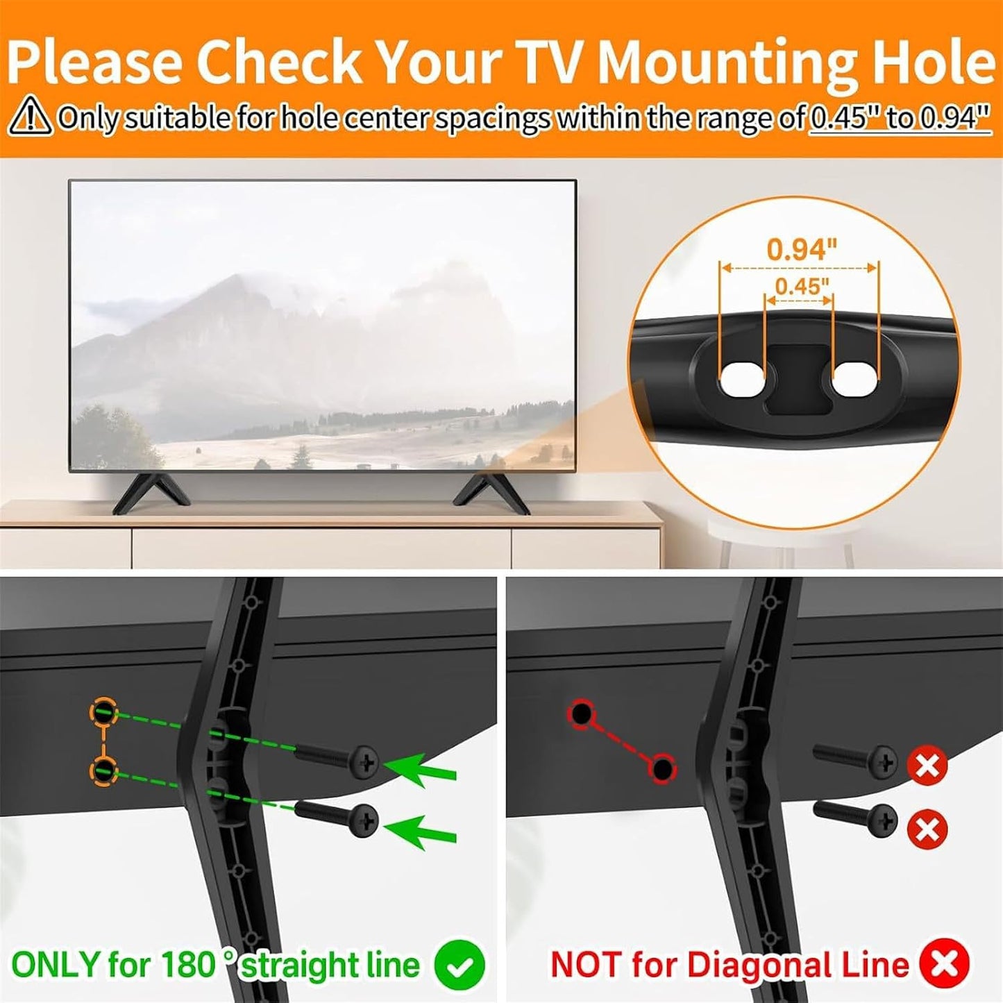 YWLUUOO TL28 32/40 43/49 65inch 55s453 Replacement Televisions Stand with Antislip Pad, Fit Multiple Models for / /