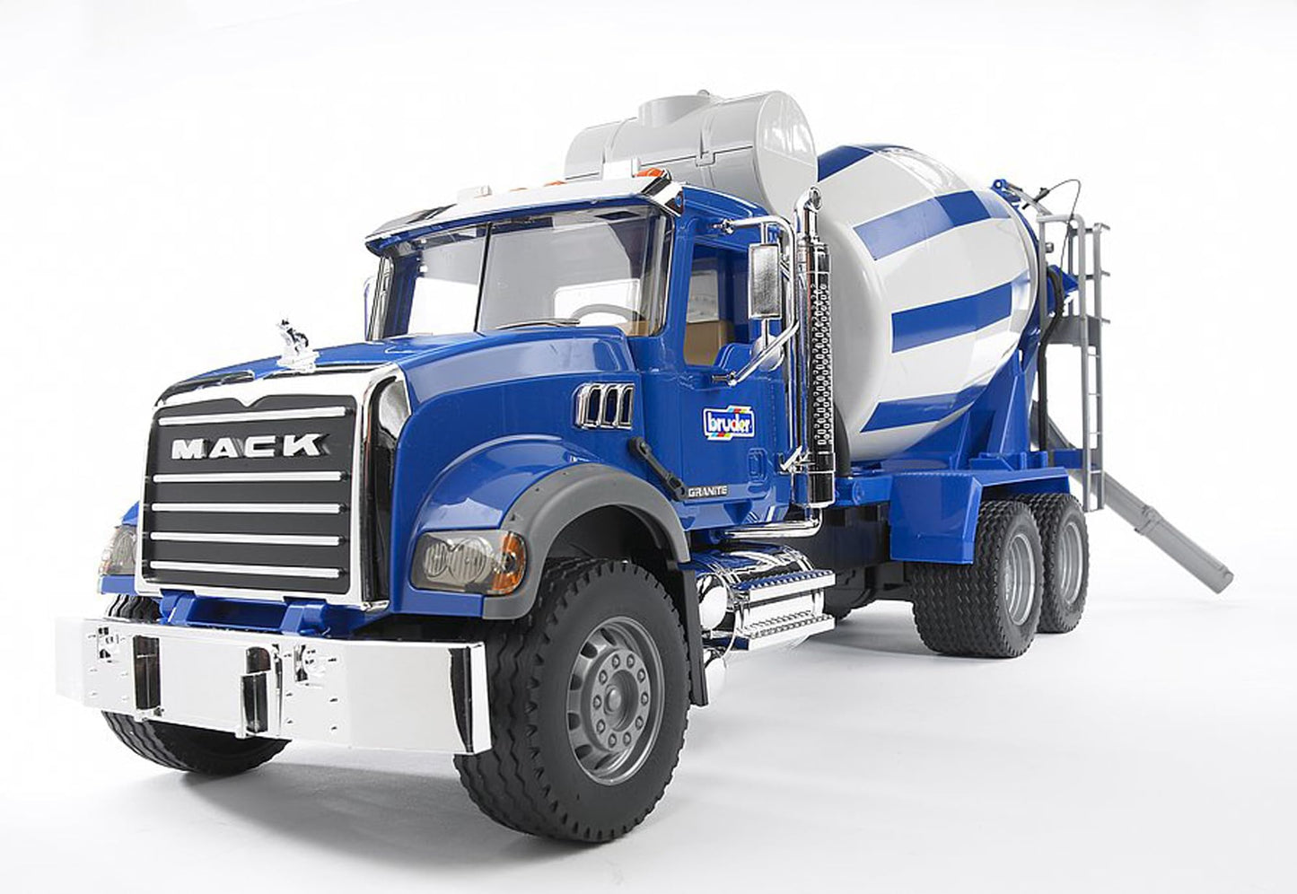 Bruder 02814 Mack Granite Concrete Mixer Truck, 1:16 Scale: Realistic Construction Toy with Rotating Drum & Crank Handle | Durable ABS Plastic for Indoor, Outdoor, Sand & Snow Play Ages 3+