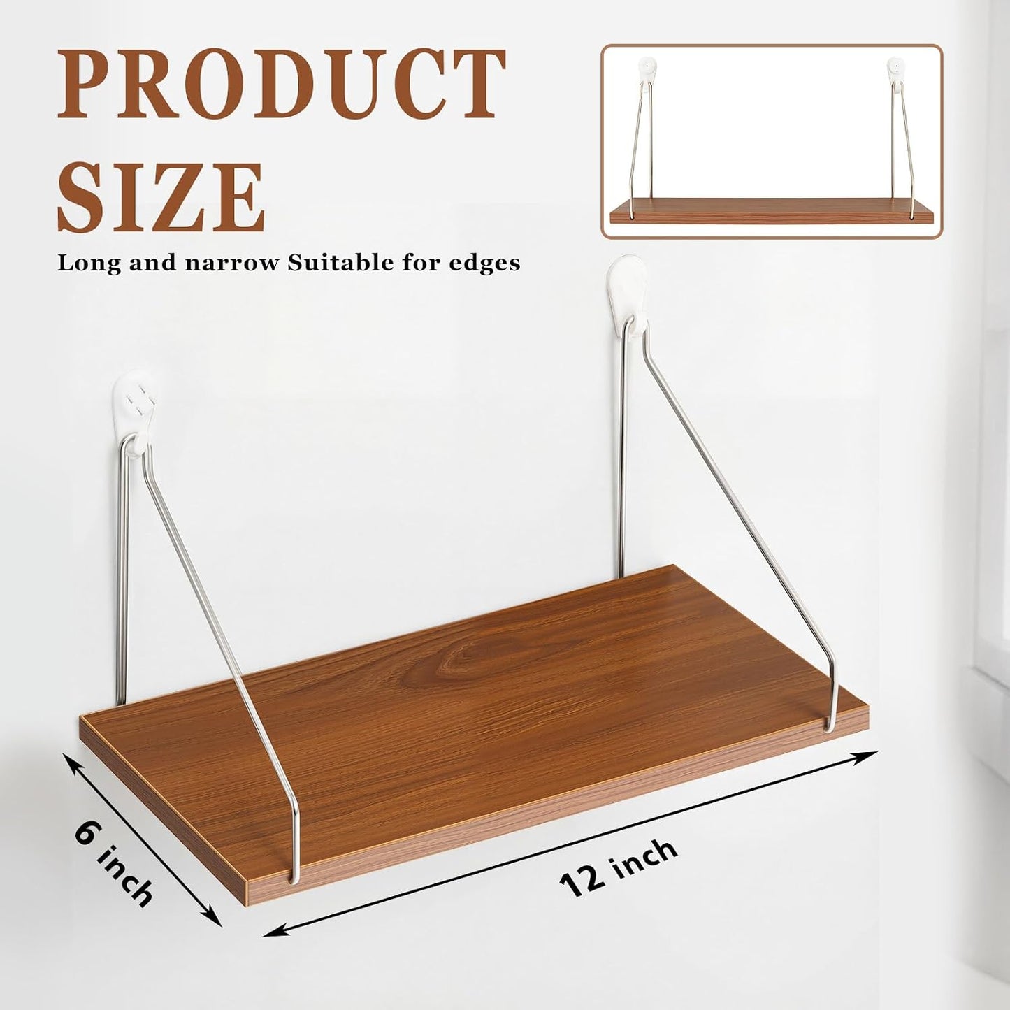 1 12 6 Inch Seamless CroBlissful PC Projector Shelf for Wall x Modem Router Shelf with Nail Router Wall Mount Modem