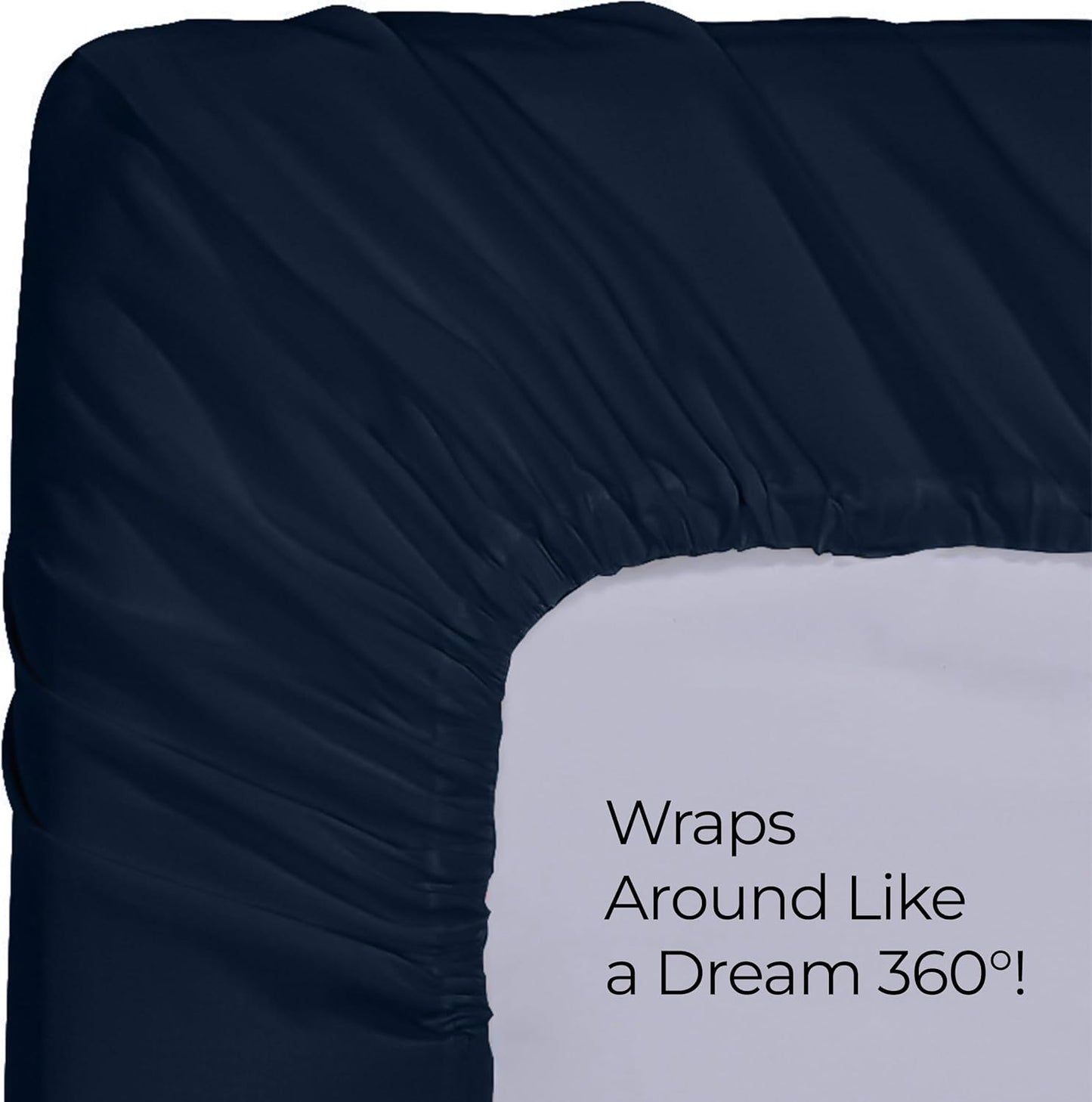 Utopia Bedding Twin Fitted Sheet - Soft Microfiber - Deep Pocket, Shrinkage & Fade Resistant | Navy