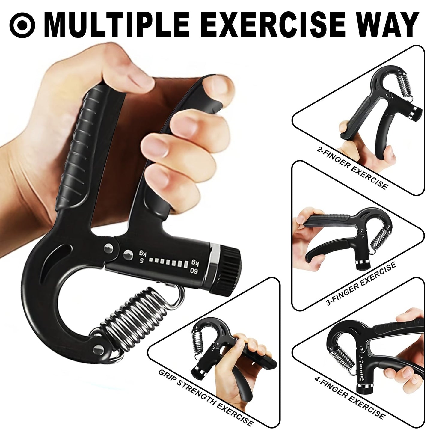 Grip Strength Trainer, Hand Grip Exerciser Strengthener with Adjustable Resistance 11-132 Lbs (5-60kg), Forearm Strengthener, Hand Exerciser for Muscle Building and Injury Recover