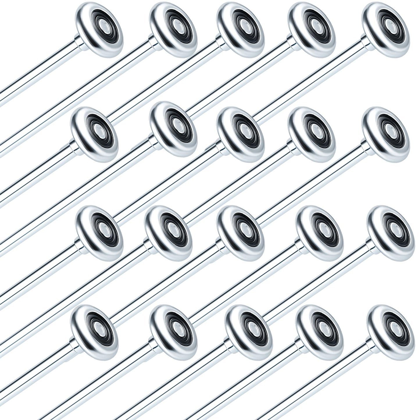 Mindoub 20-Pack 9" Long Stem Steel Garage Door Rollers Bulk - Commercial Grade Heavy Duty Replacement for 2" Track - Quiet 10-Ball Precision Bearings, Anti-Shake & High Load Capacity
