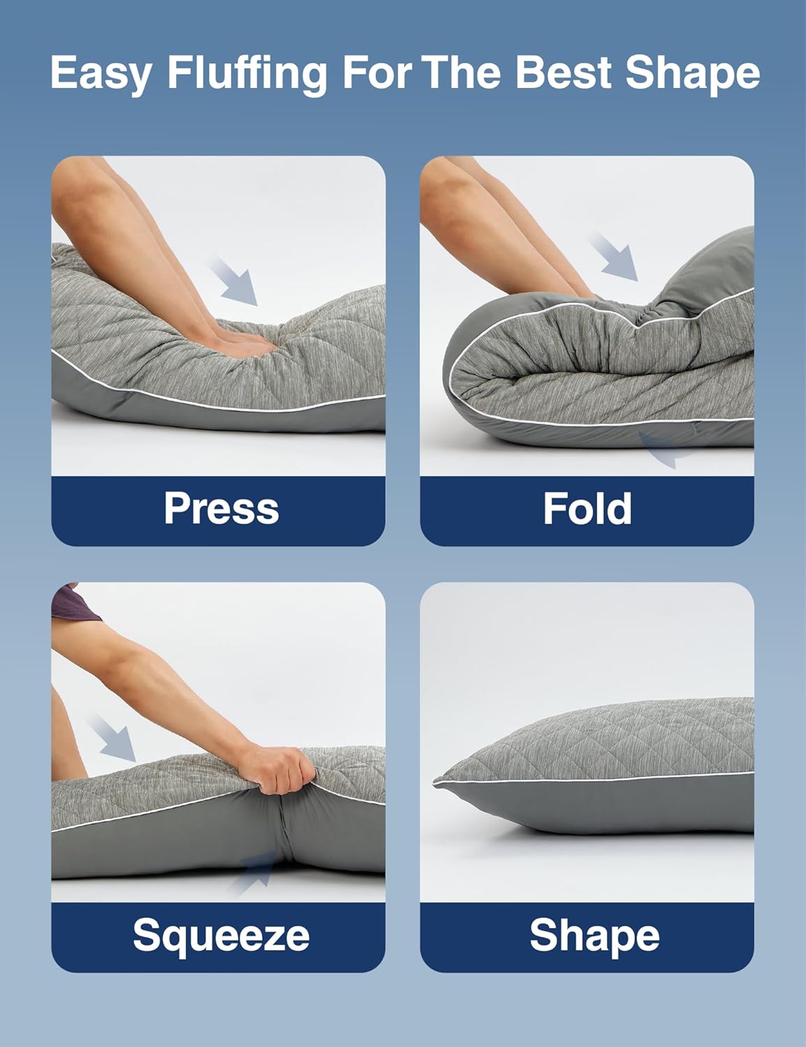 ZonLi Cooling Body Pillow - Memory Foam Support for Side Sleepers & Pregnancy | 20 x 54 Inch, Grey with Washable Case