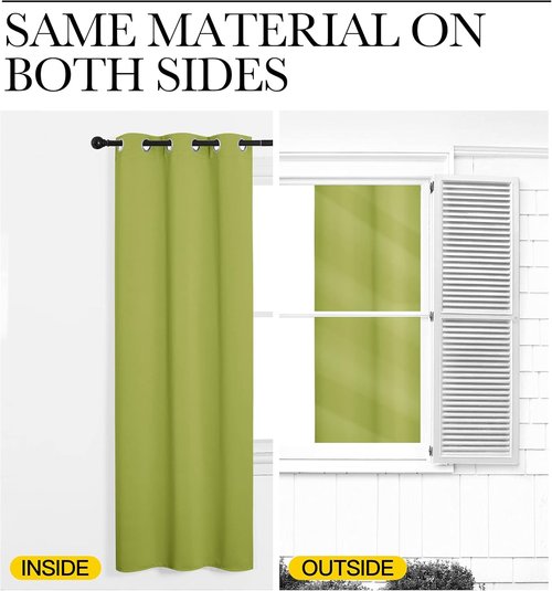 NICETOWN Blackout Curtains - Fresh Green Thermal Insulated Drapes | 78 Inches Long, 55 Inches Wide, 2 Panels