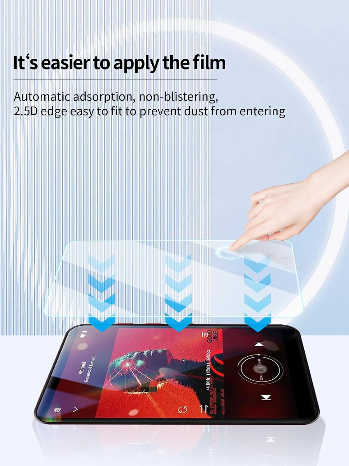 UYRUREL X55 4.0" MP3 3 Pack Screen Protector for MECHEN Player, High-definition Scratch Resistant Film,HD Clear,Bubble