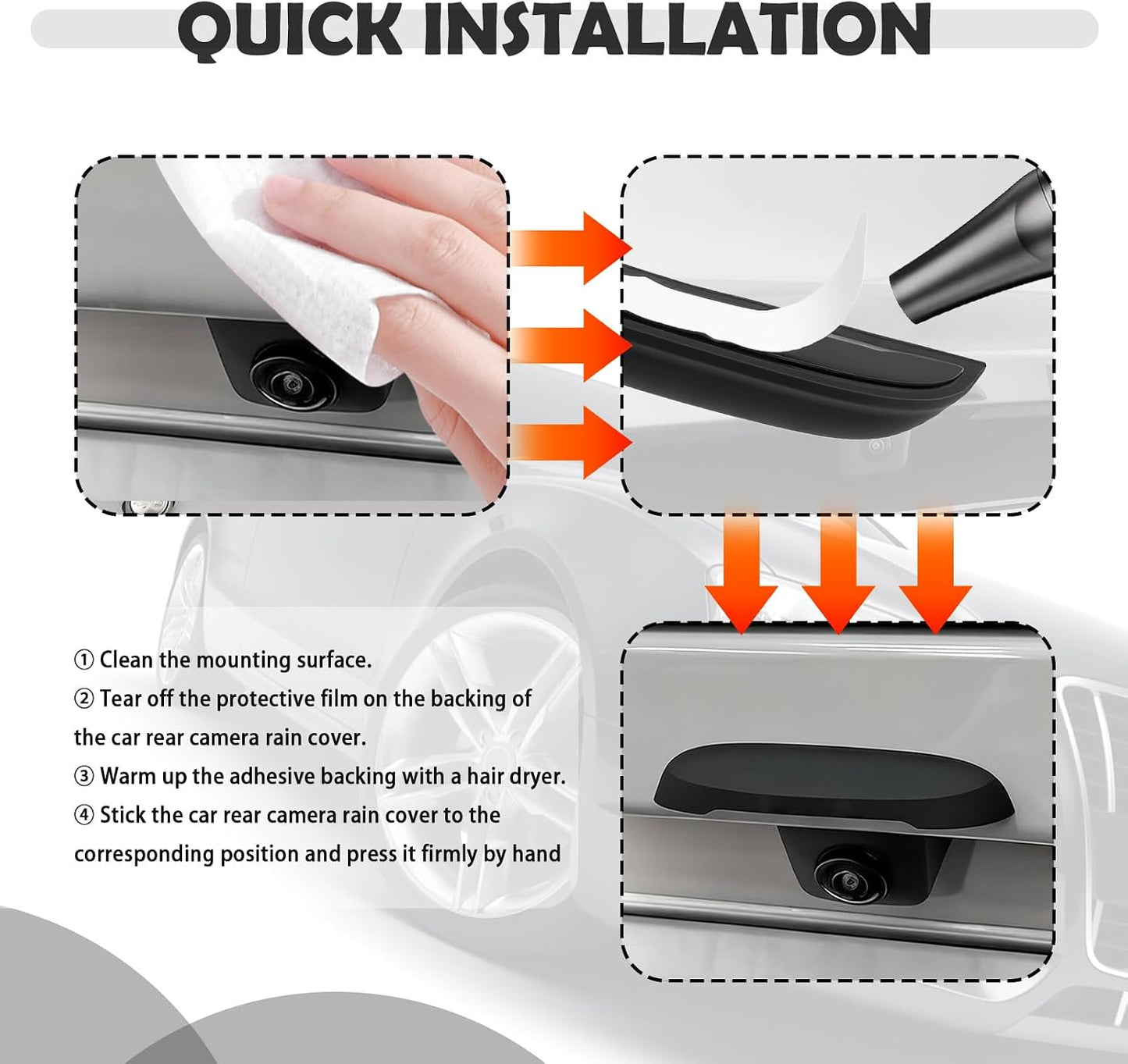 Turcee 0.63 New Car Backup Camera Rain Shield,Silicone Cars Reverse Camera Rain Cover Keeps Cameras Imaging
