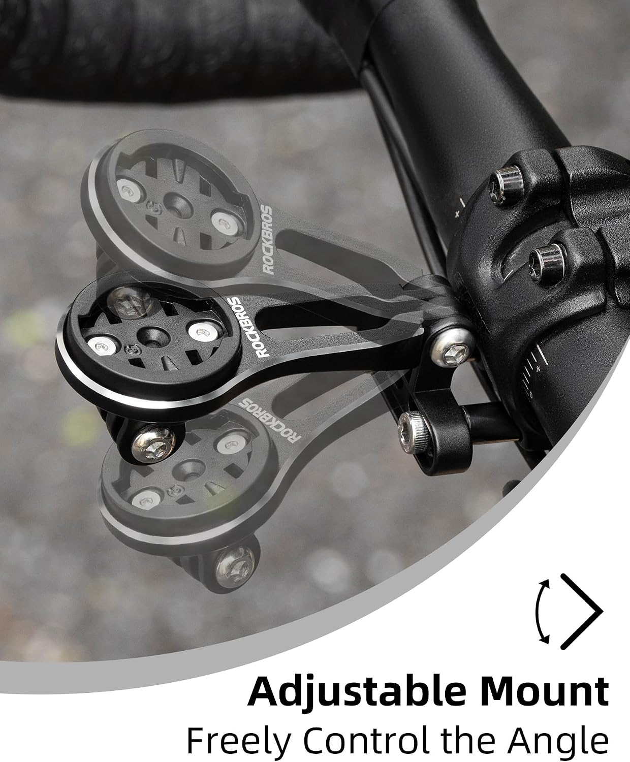 ROCKBROS 4 cm Bike Computer Mount Adjustable Out-Front Bicycle Computer Mount Aluminum Integrated Cycling Computer