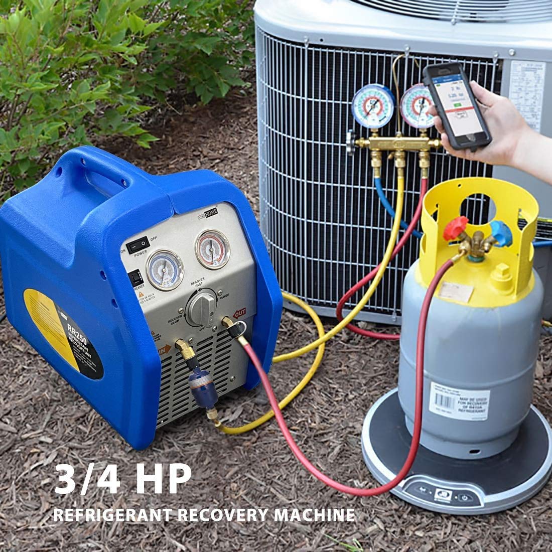 VIVOHOME 110V 1/4 HP 3.5CFM Single Stage Rotary Vane Air Vacuum Pump with Single Cylinder Portable Refrigerant Recovery Machine
