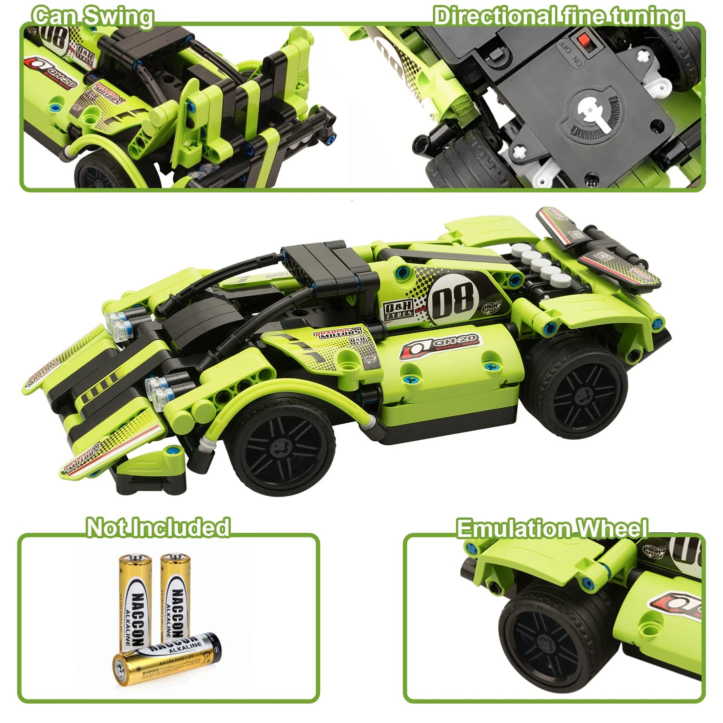 GAMZOO STEM Building Toys for Kids with 2-in-1 Remote Control Racer Snap Together Engineering Kits Early Learning Racecar Building Blocks - Best Gift for 6 7 8 9＋Year Old Boys and Girls