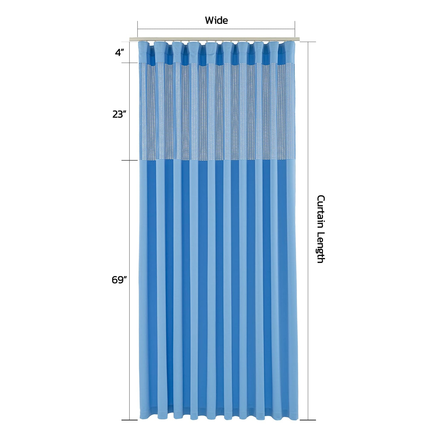 Phating Flame Retardant Hospital Curtain Room Divider, Grommet Cubicle Room Divider, Privacy Medical Curtain for Hospital, Clinic, Lab(1 Panel, Dark Blue, 15x8FT)