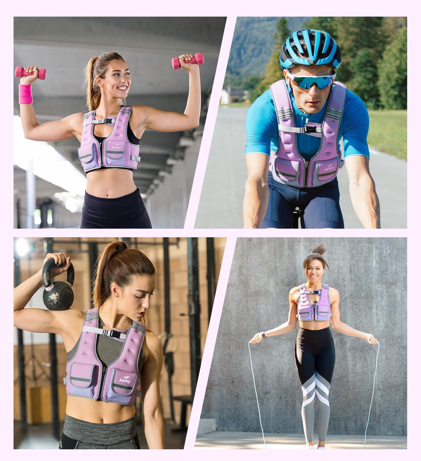 Weighted Vest Woman Adjustable Weights for Walking 5-12lbs Weight Vest Women Men with 5 Removable Weights, Weighted Vests with Zipper Rucking Vests for Running Strength Training Workout, Purple