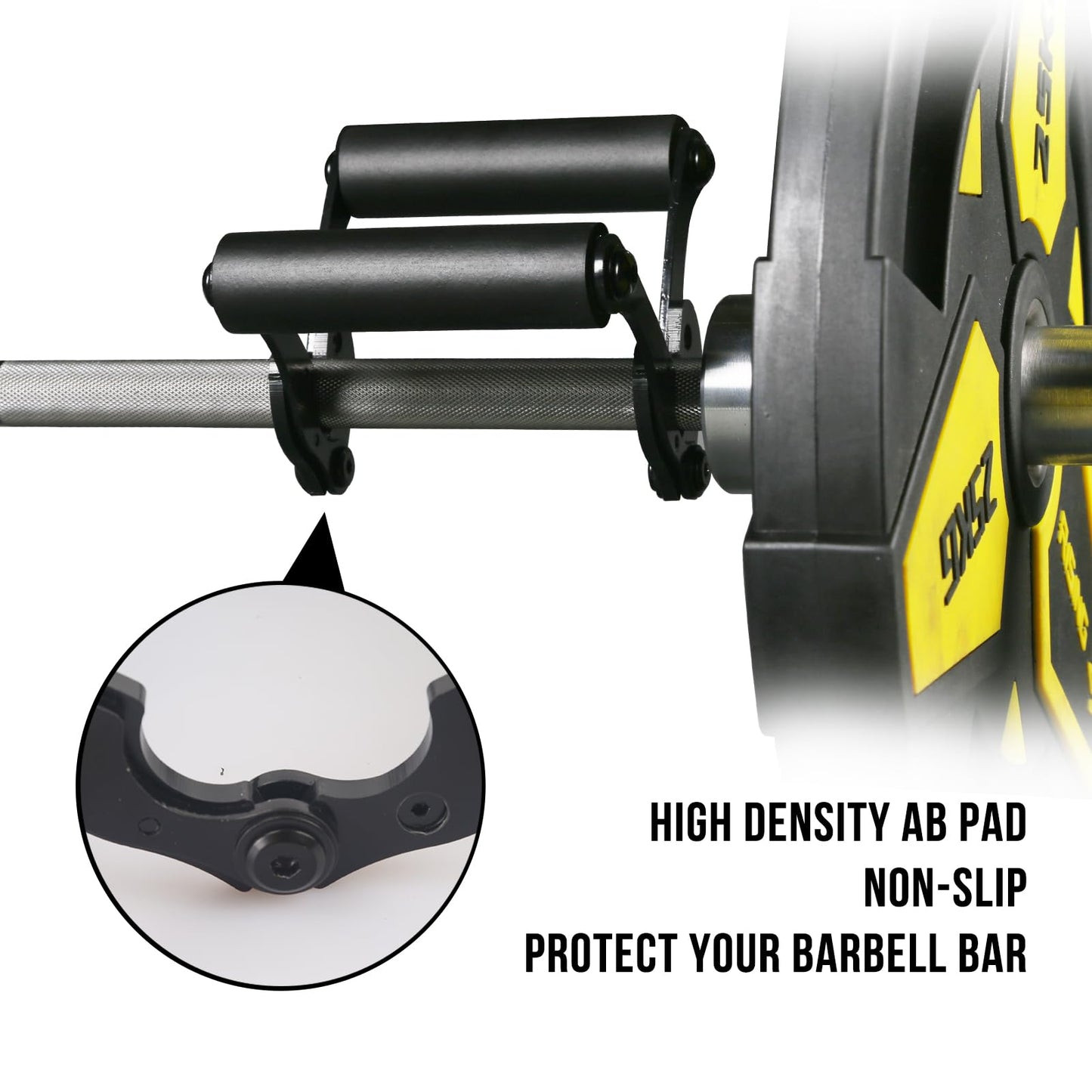 KYLINFIT V Bar Row Landmine Handle Attachment for Barbell Bars，Solid Mine Double D Row Handle Grips with Non-Slip Rubber Grips, T-Row Attachment for Olympic Strength Training Bars