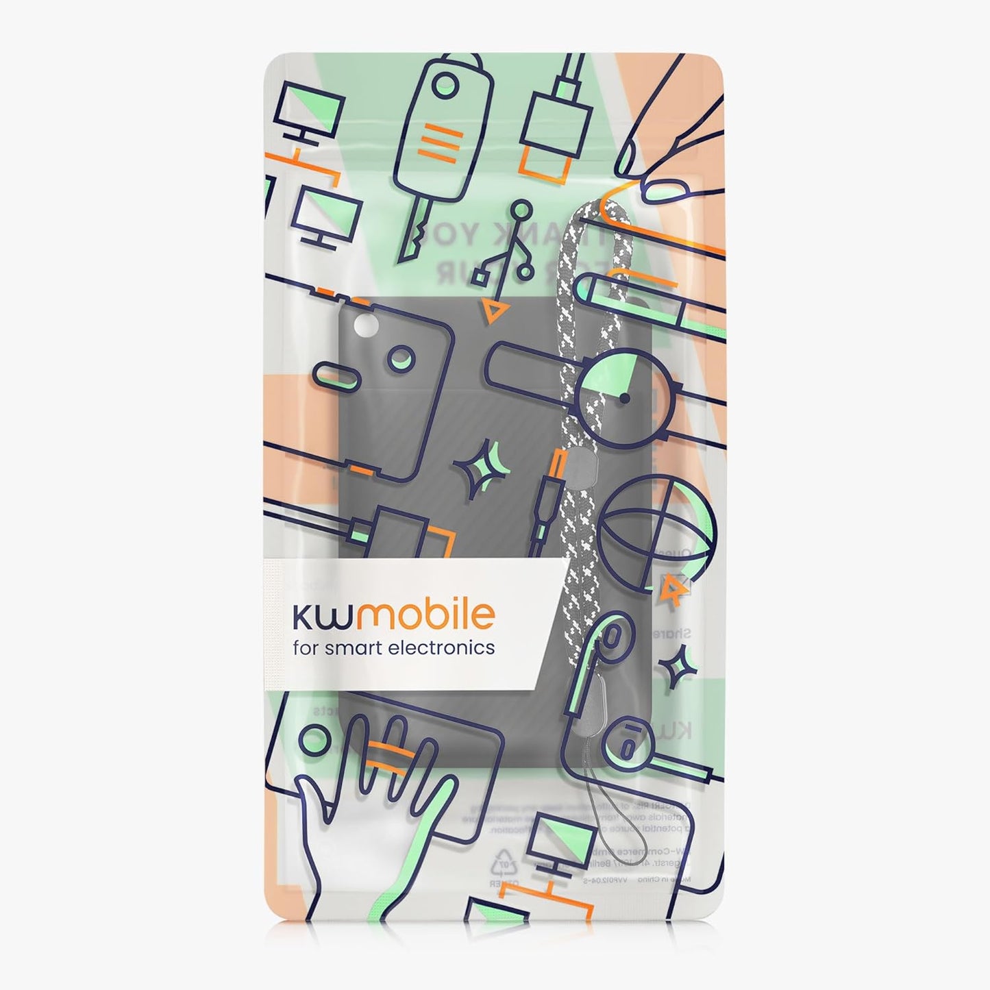 kwmobile AI Voice Recorder Cover with Suction Cup Mount - Black