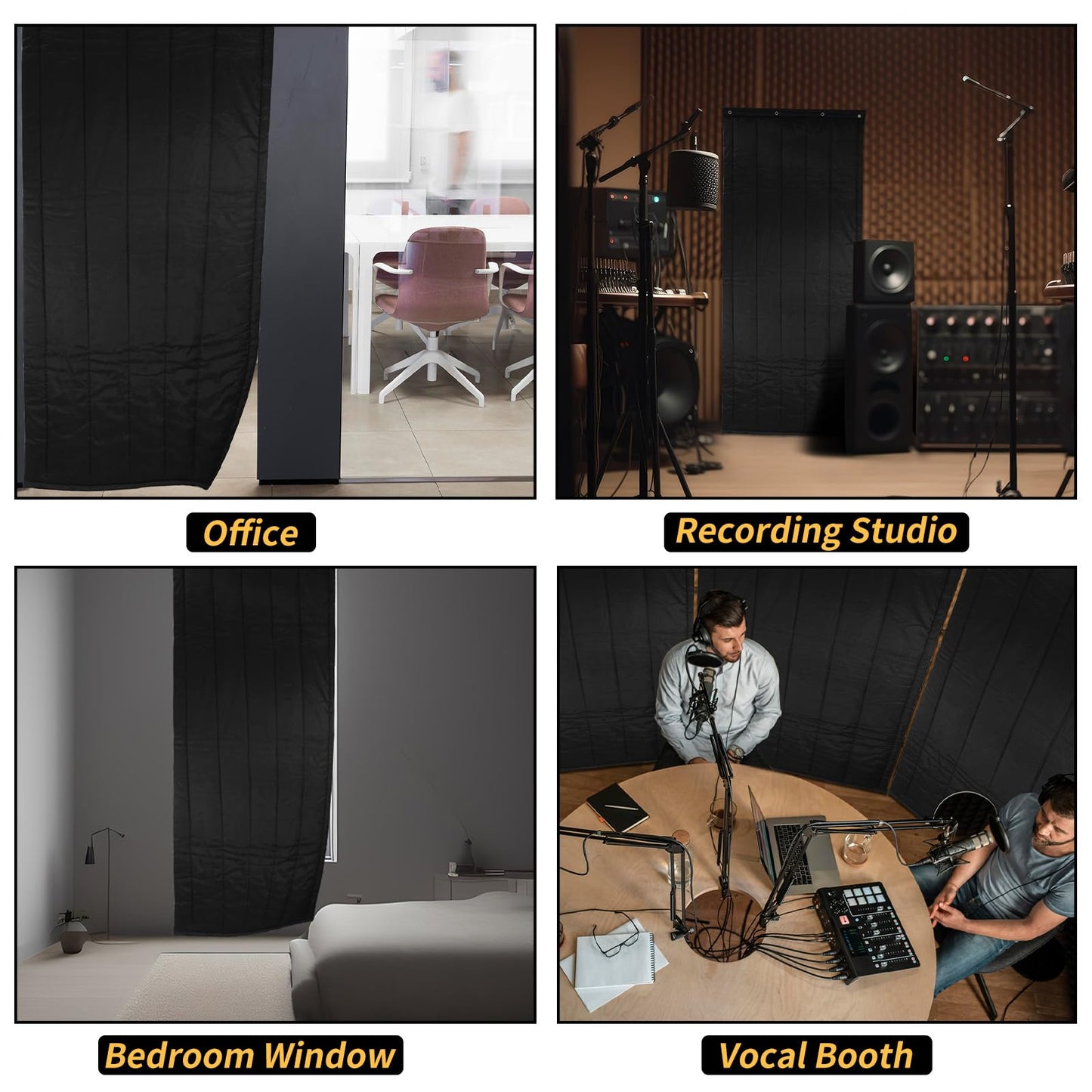TroyStudio Thick Door Soundproofing Blanket, 37.5 x 86.6 x 0.8 inches Heavy Window Sound Barrier Sheet, Home Acoustic Dampening Curtain Divider, Noise Blocker for Bedroom Wall Music Recording Studio