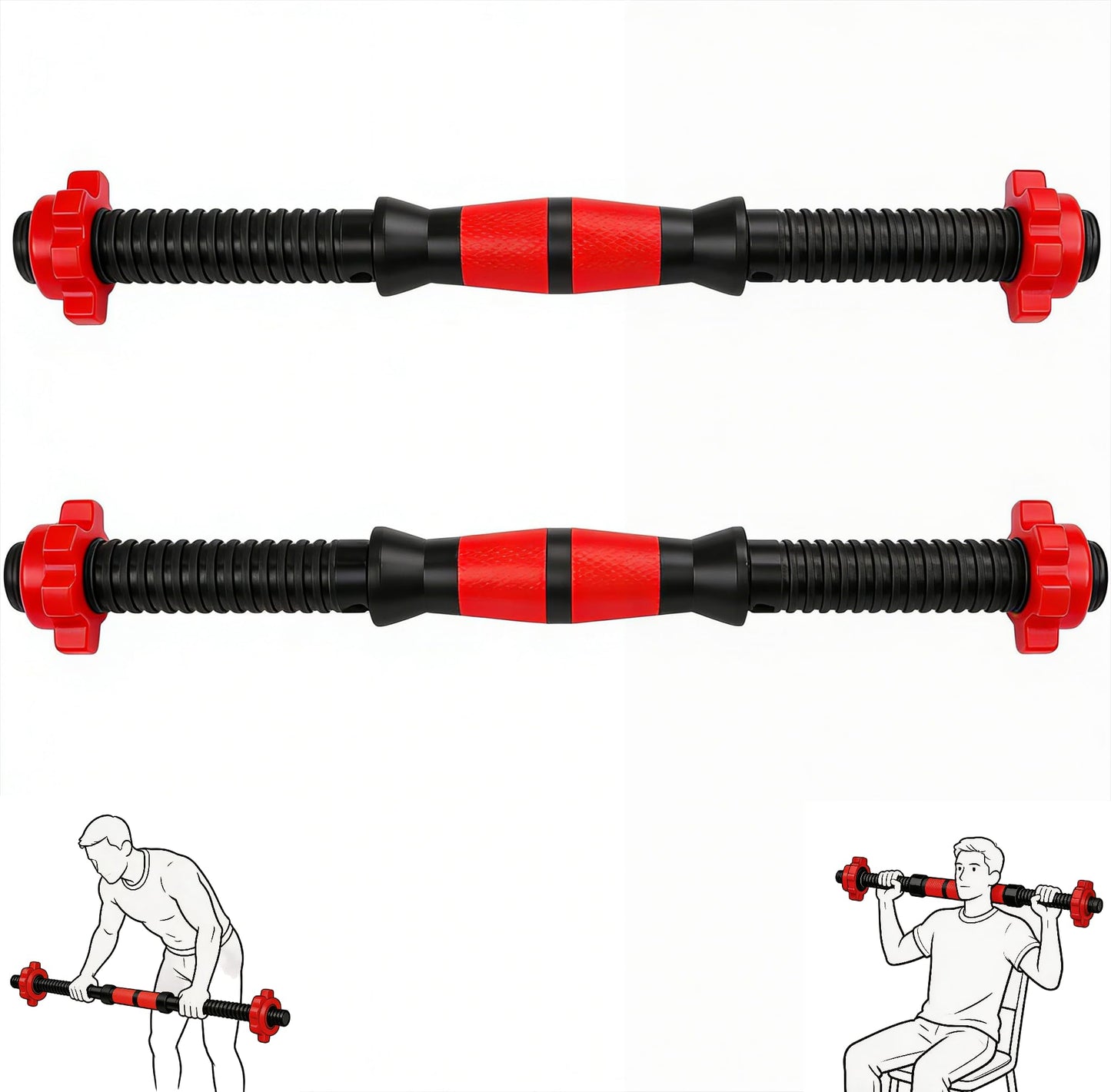 2pcs Dumbbell Bars Durable Dumbbell Handle Dumbbell Bars Barbell Handle for Training Sport Workout Gym