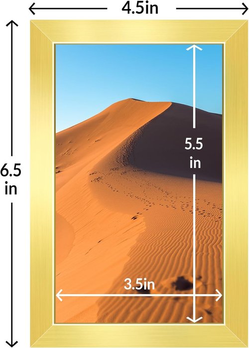 LaVie Home 4x6 Picture Frame - Elegant Gold Frame with HD Plexiglas for Vertical/Horizontal Display
