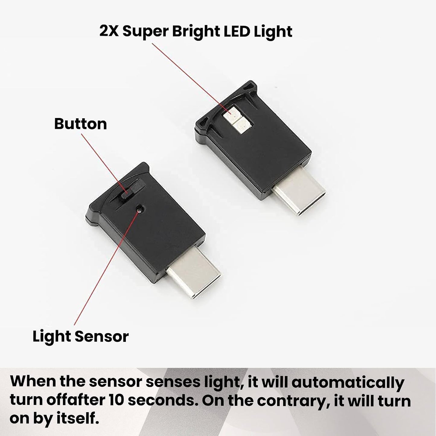 BlinkAutor 2 7 Setup Mini USB LED Light Pcs Type C LED Night Lamp Universal Atmosphere Smart Night Lamp Adjustable