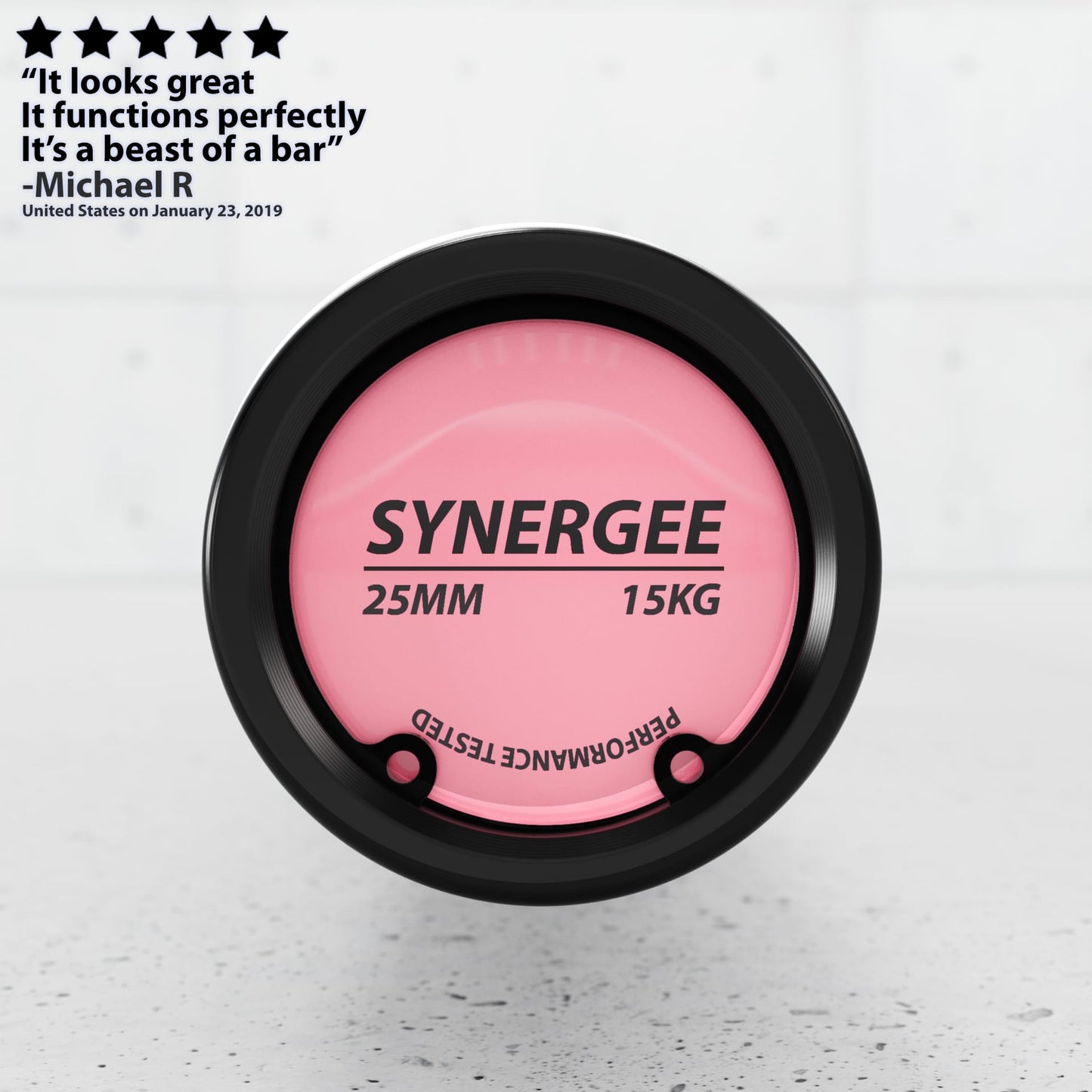 Synergee Regional Olympic 15kg Women’s Black Phosphate Barbell. Rated 1500lbs for Weightlifting and Powerlifting.