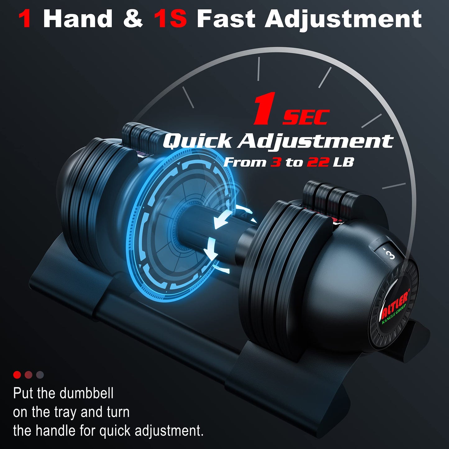Adjustable Dumbbell Set 22lbs pair adjustable dumbbell- Perfect for Strength Training and Fitness Workouts