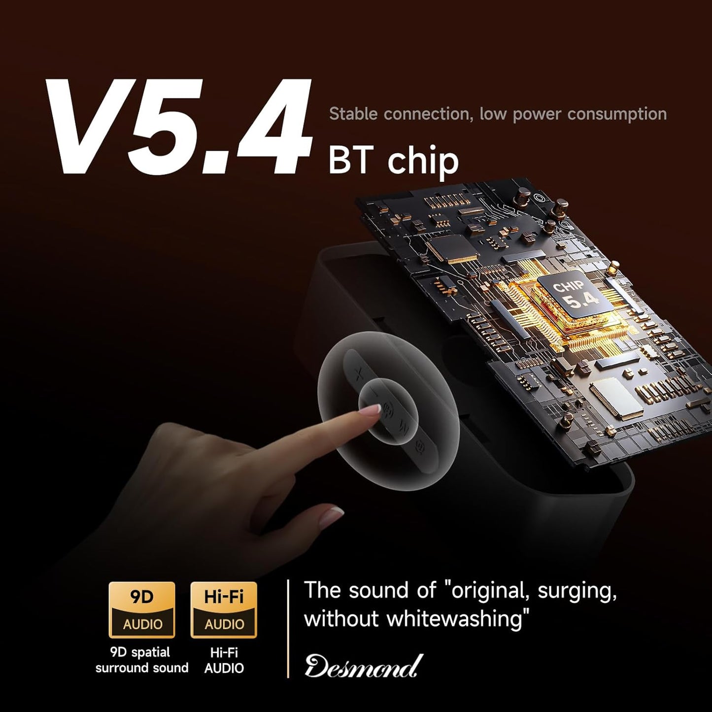 BODAYEEYR 5.4 9D IPX5 Portable Bluetooth Speaker, Surround Sound,Hi Fi Sound Effect, Hard core Waterproof,Multi-Mode