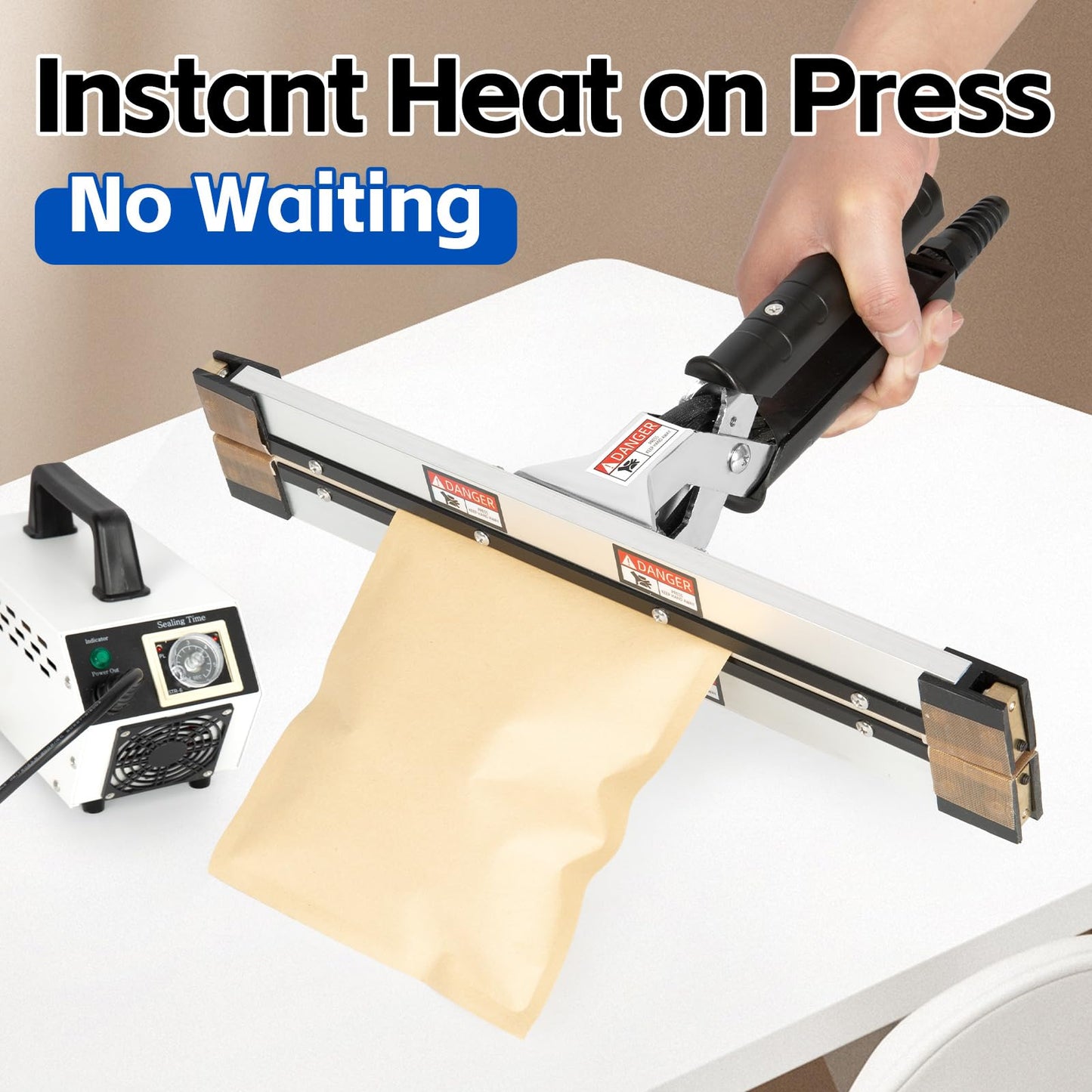 R-PACK Portable Handheld Heat Sealer Machine, IPS-300 12-Inch | Instant-Heat Sealing for Polyethylene, Foil, Kraft, and Mylar Packaging