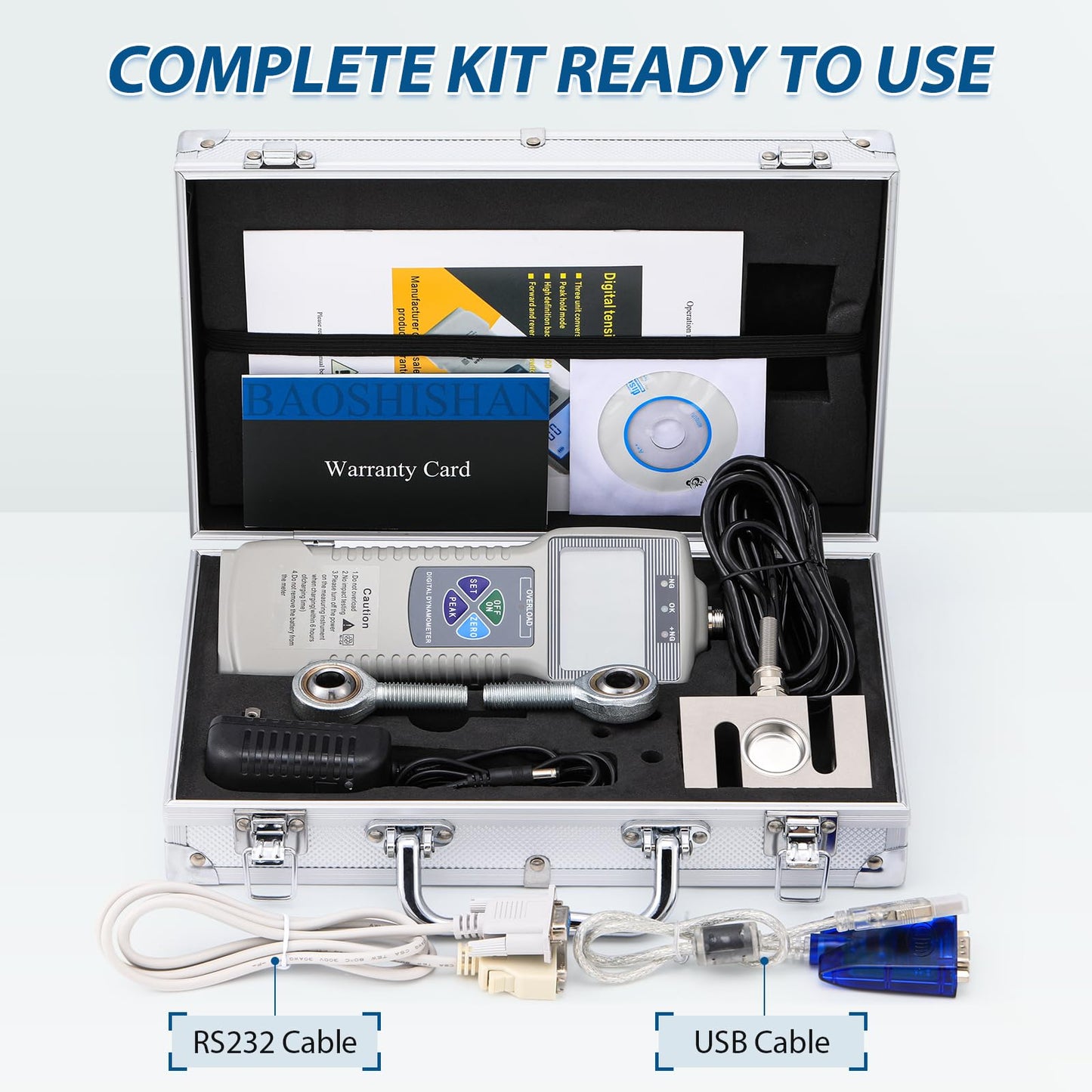 BAOSHISHAN DS2-5000N Digital Force Gauge with External Sensor