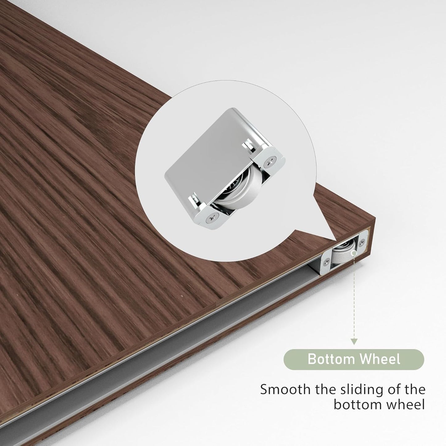 SongYung 34” Concealed Barn Door Hardware Kit with Soft Close Mechanism,Invisible Wall Mount Aluminum Track, Hidden Barn Door Hardware Kit for Door Opening Width 26" to 30"(Door not Included)
