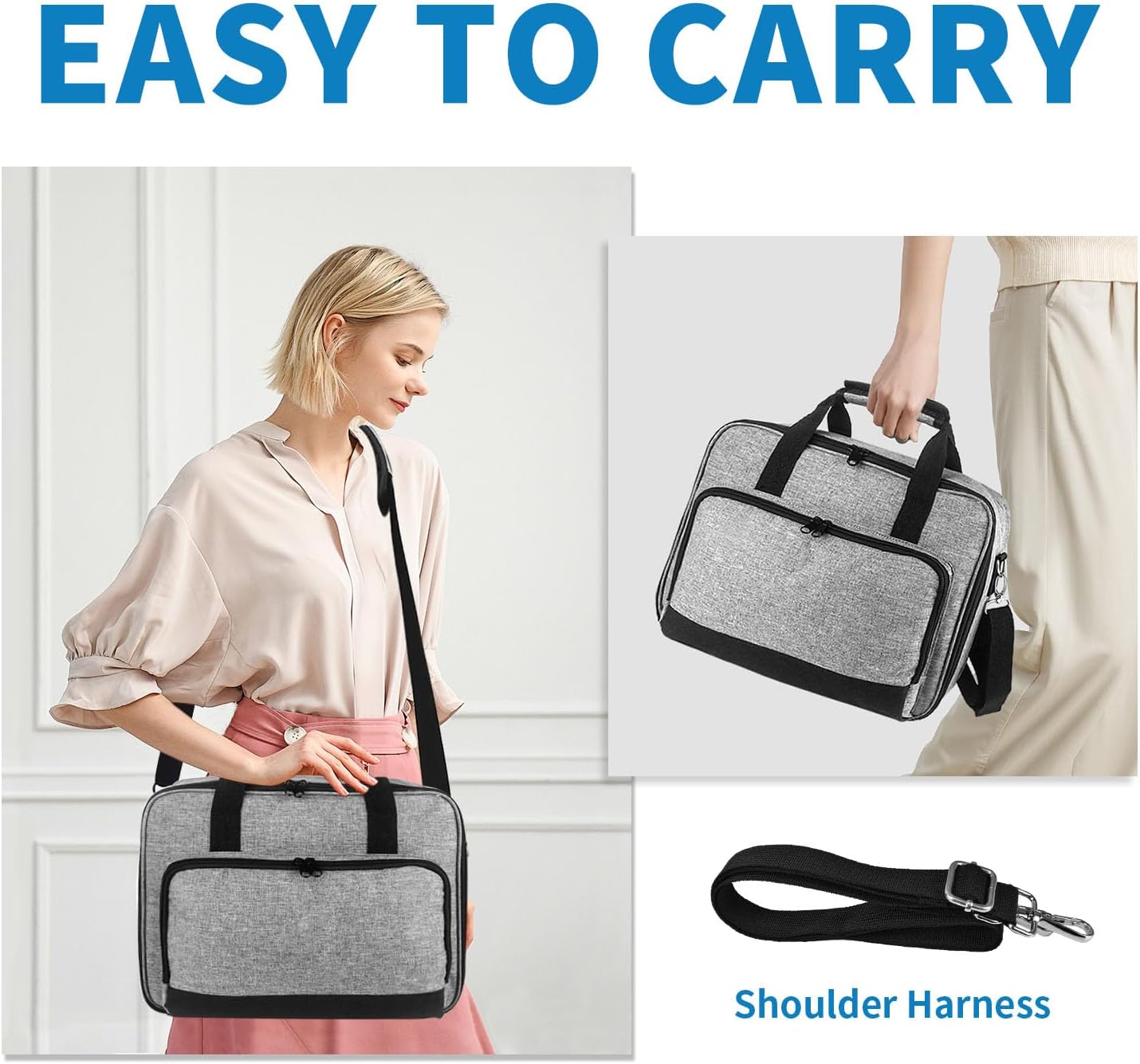 13.4 9.8 3.9in Projector Carrying Case, * * Projector Bag Large Bag with Accessories Pockets Adjustable Shoulder Straps