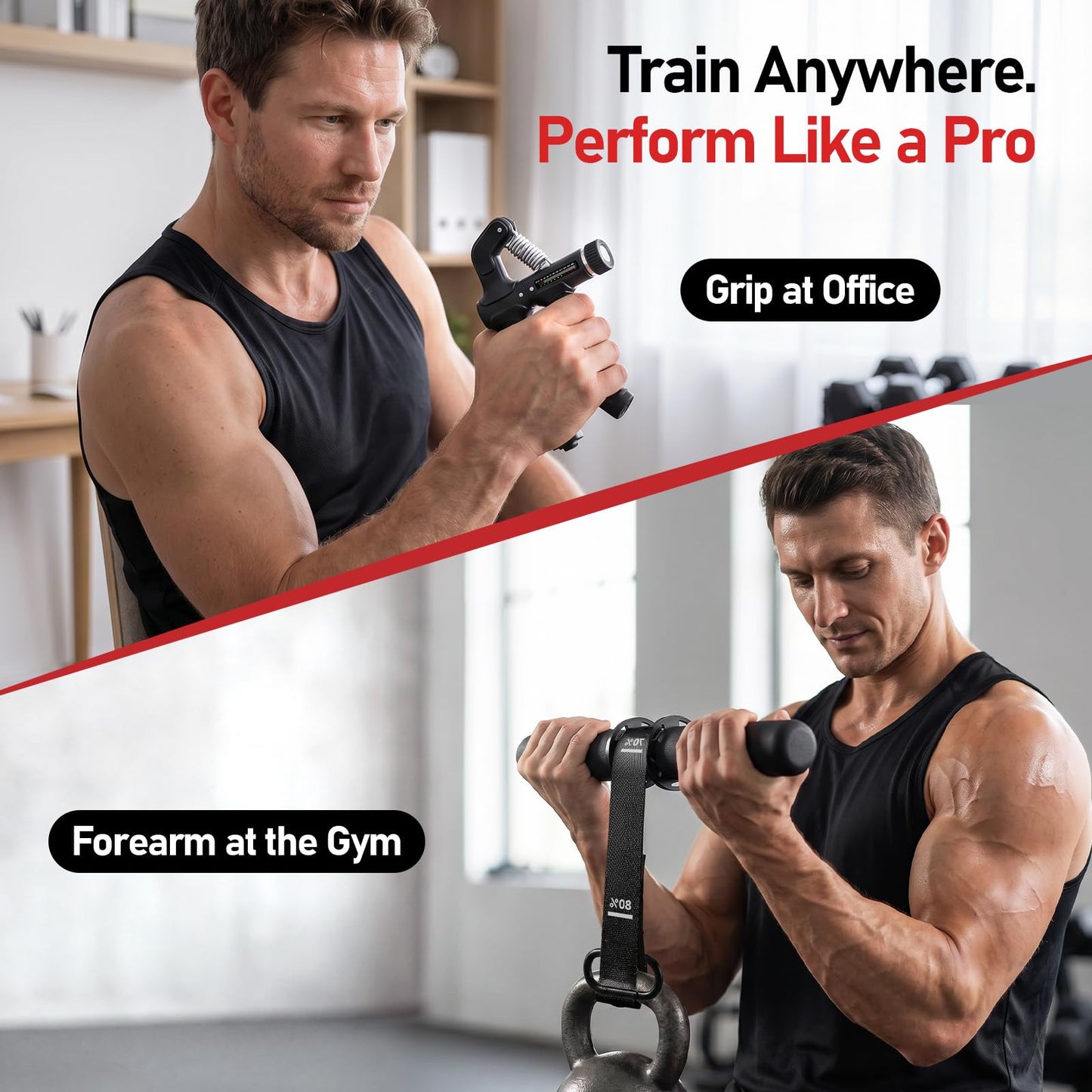 FitBeast Wrist Roller Forearm Strengthener & Forearm Exerciser Set with Adjustable Resistance Grip Strength Trainer & Loading Pin, Fits 1" & 2" Weight Plates for Grip, Wrist & Forearm Training