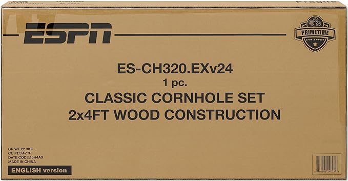ESPN Cornhole Board Set Includes Bean Bags and Travel Case, Ideal for Kids Games, Family Games, and Outdoor Games