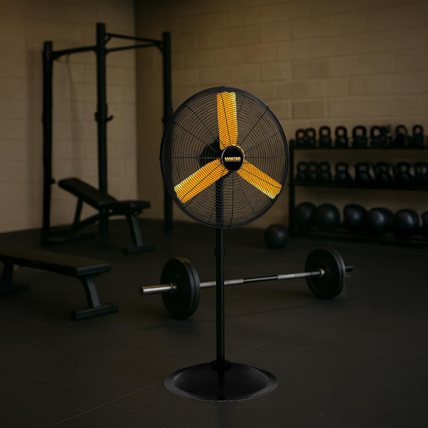 Master 24 Inch Oscillating Industrial High Velocity Pedestal Fan - Use for Shop, Garage or Warehouse, All-Metal Construction with OSHA-Compliant Safety Guards, 3 Speed Settings (MAC-24POSC)
