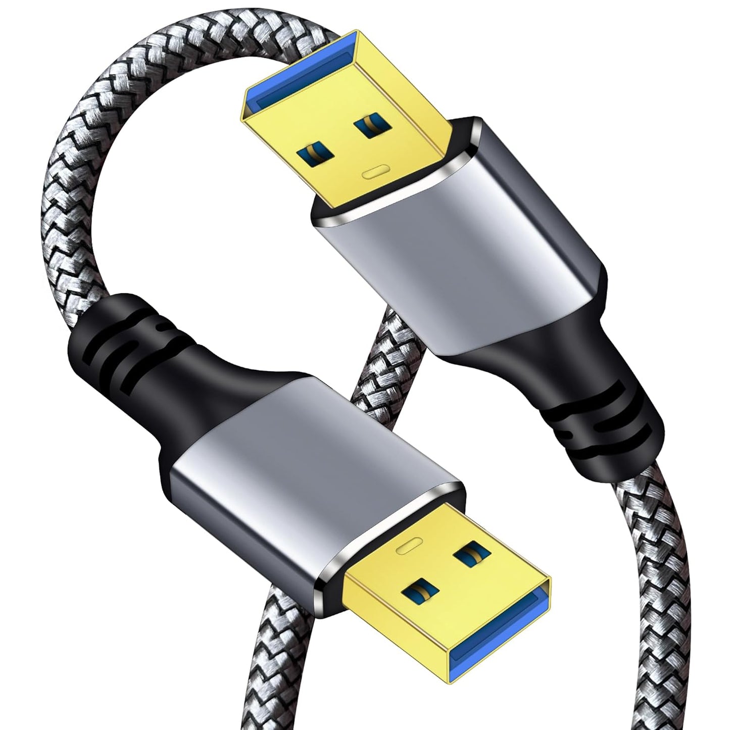 3.0 1Ft, 1FT) Tan QY USB A to A Male Cable USB Male to Male Cable Double End USB Cord Compatible with Hard Drive
