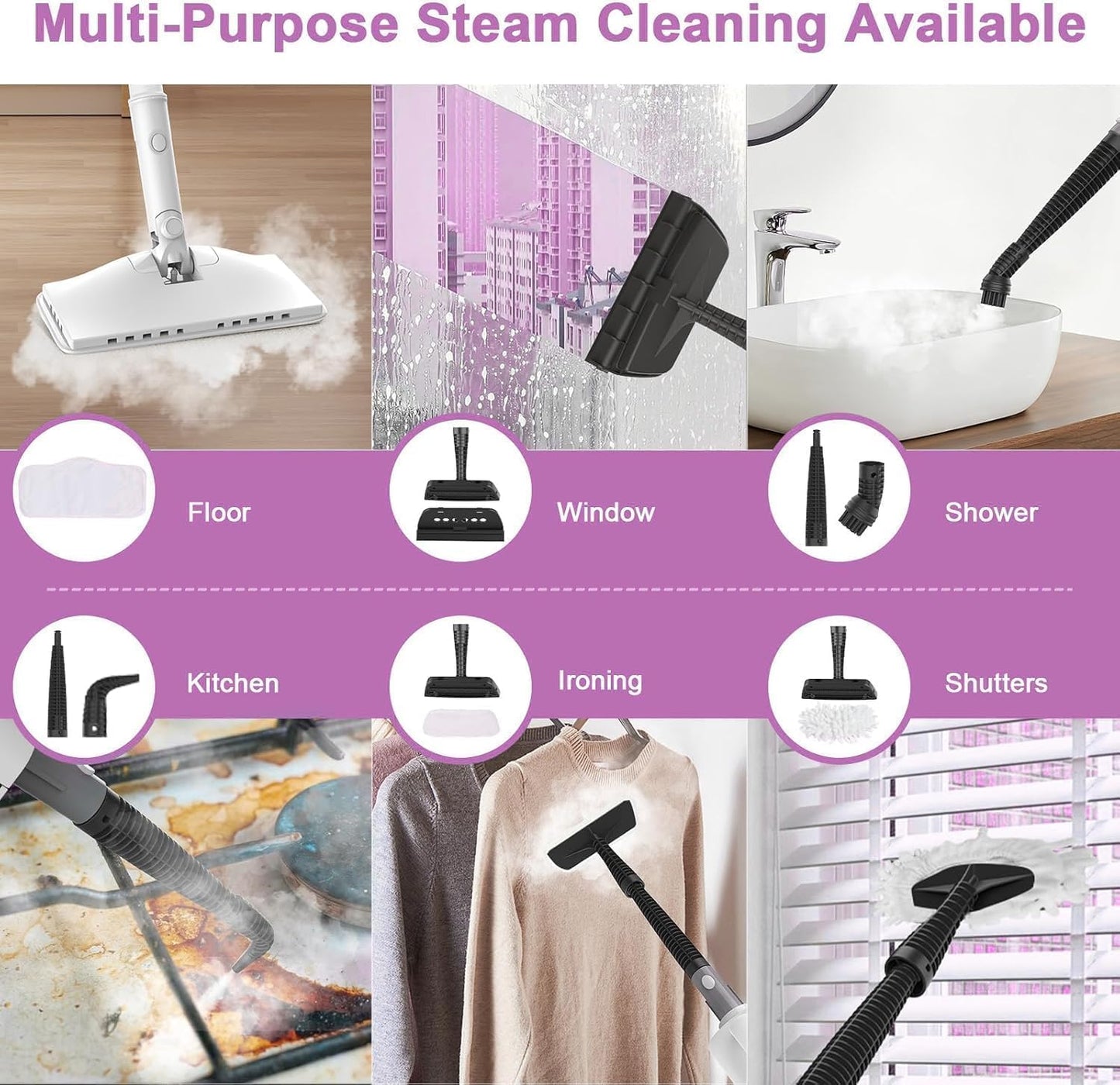 Skiennix 7-in-1 Steam Mop - 1200W Multi-Surface Cleaner with 400ML Tank & 23FT Cord | First Frost