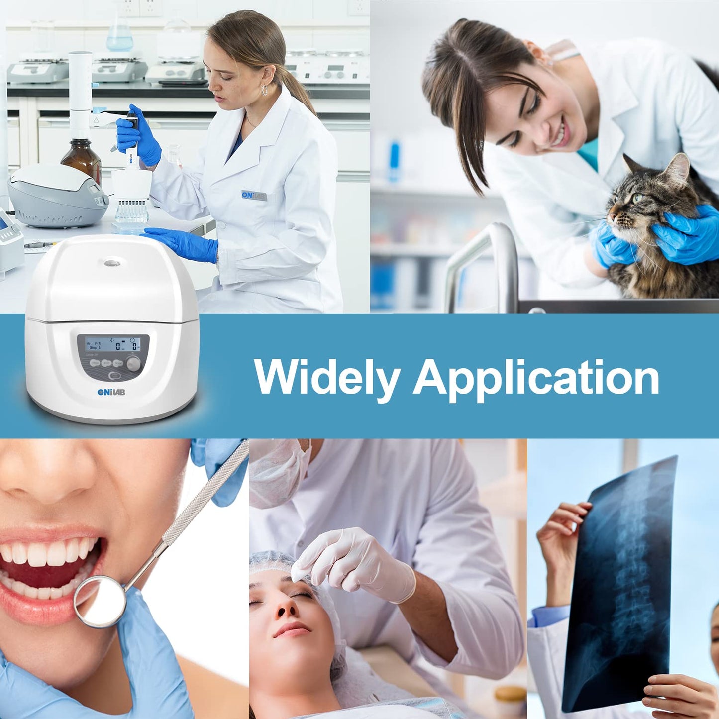 ONiLAB Professional PRP Centrifuge Machine 15mLx8, 10mL/7mL/1.5-5mlx 12, Lab Benchtop Centrifuge, 3 Preloaded Programs for Fast Operation,Store 9 Programs, 30sec-99min,300-4500rpm(Max. 2490xg)