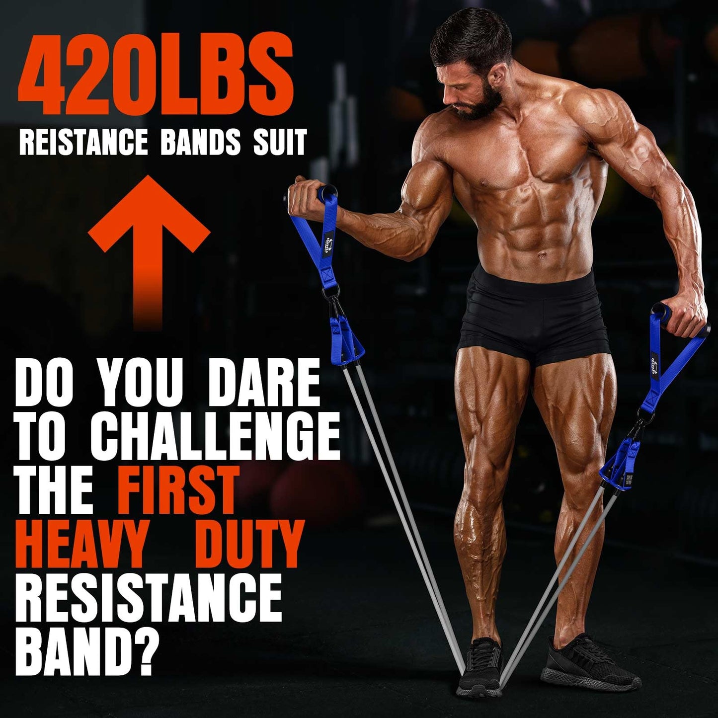 Heavy Resistance Bands for Working Out, 420LBS Exercise Bands with Handles, Workout Bands for Men, Weight Fitness Bands Set for Muscle Training, Strength, Slim, Yoga, Home Gym Equipment