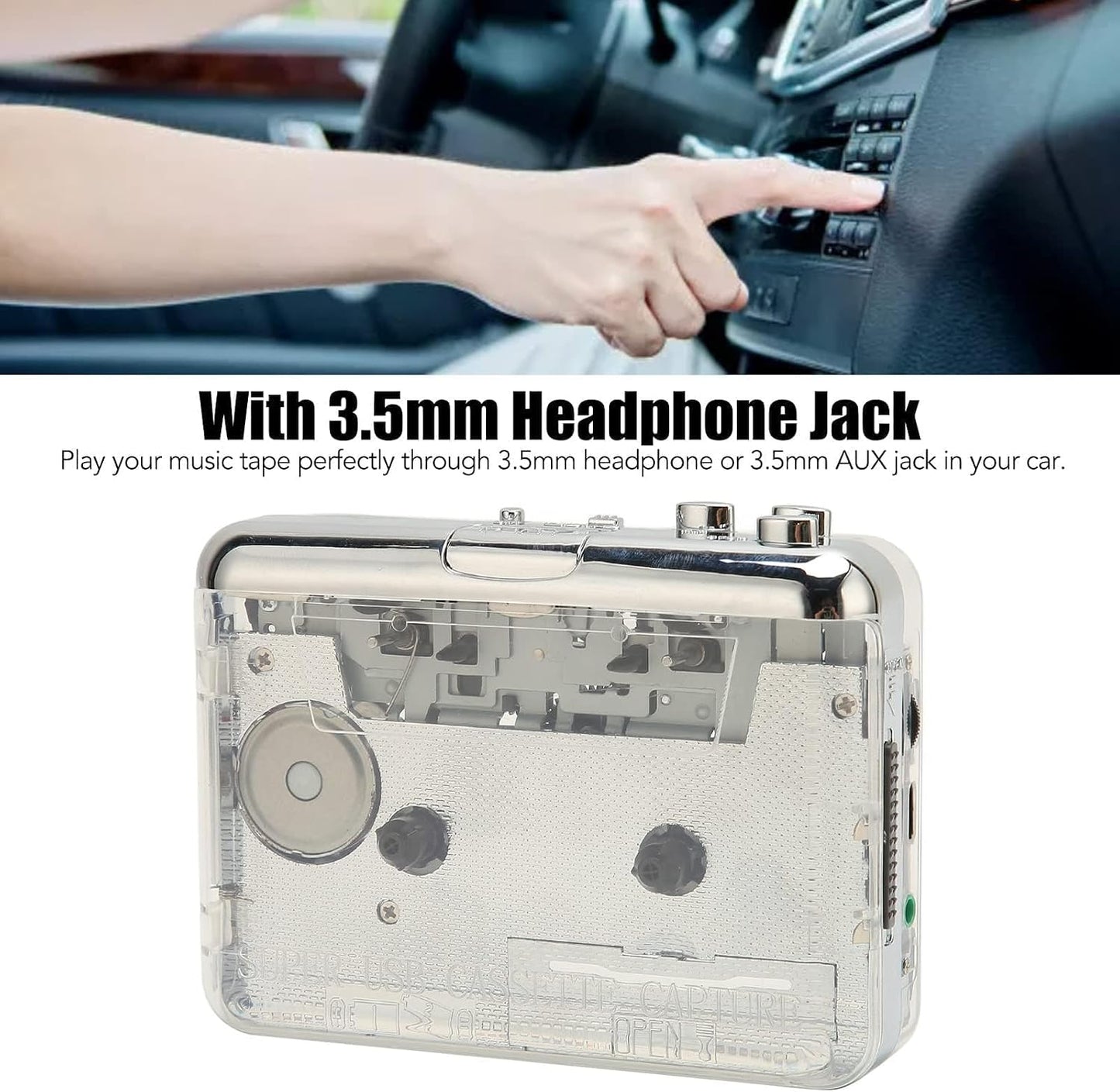 Kukyller Cassette Cassette Cassette Mp3 3.5mm Personal Player, Player to Converter Recorder Converter Audio Music