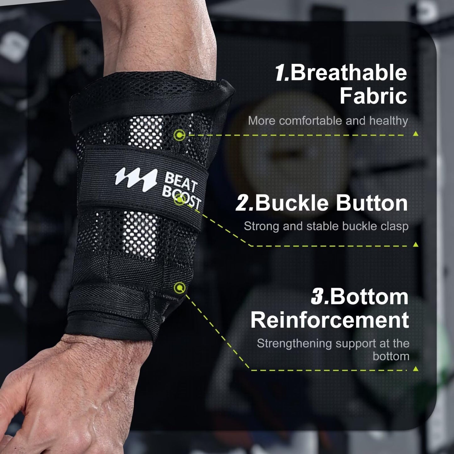 BeatBoost Ankle Wrist Weights 10lb Adjustable Leg Arm Weights for Men Walking Pilates Exercise Workout Gym Aerobics