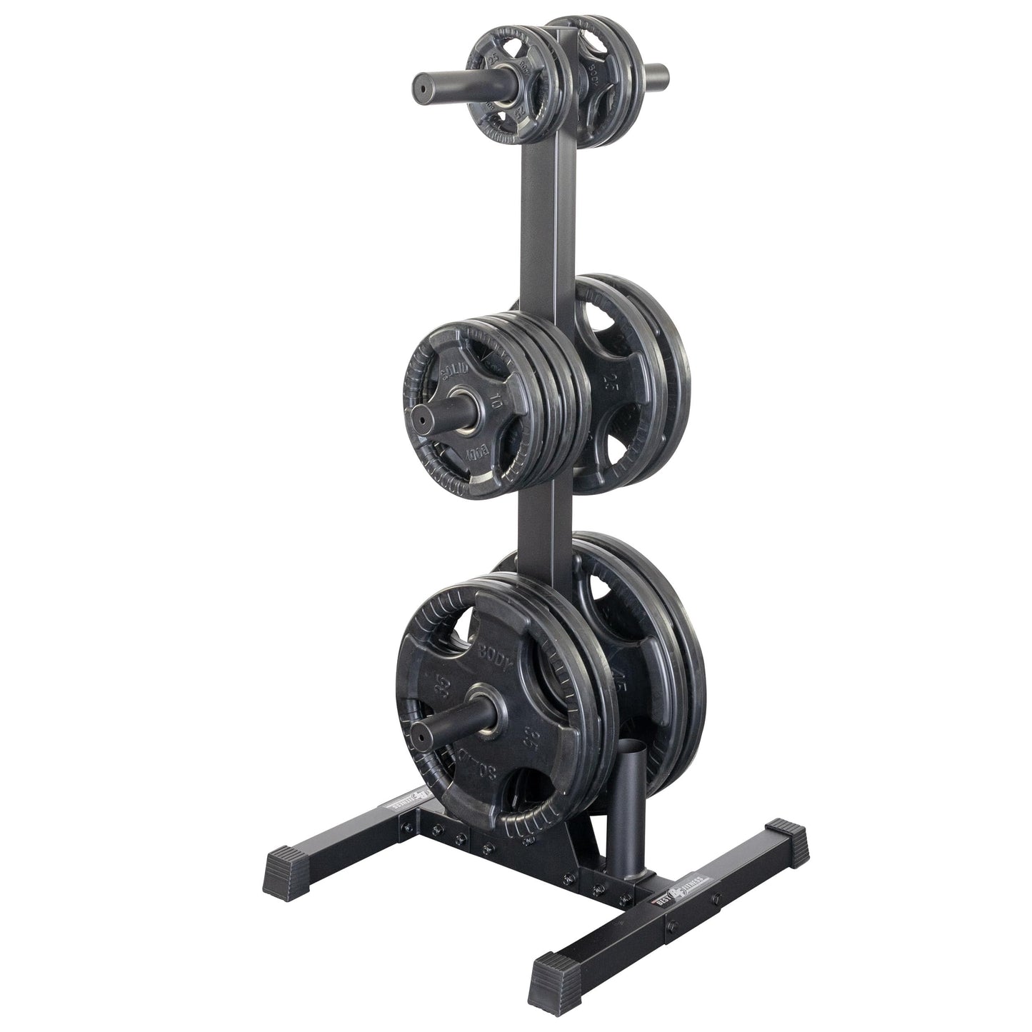 Body-Solid (BFWT10B) Weight Tree Rack for Olympic Plates - Bumper Plate Storage, Weight Plate Holder