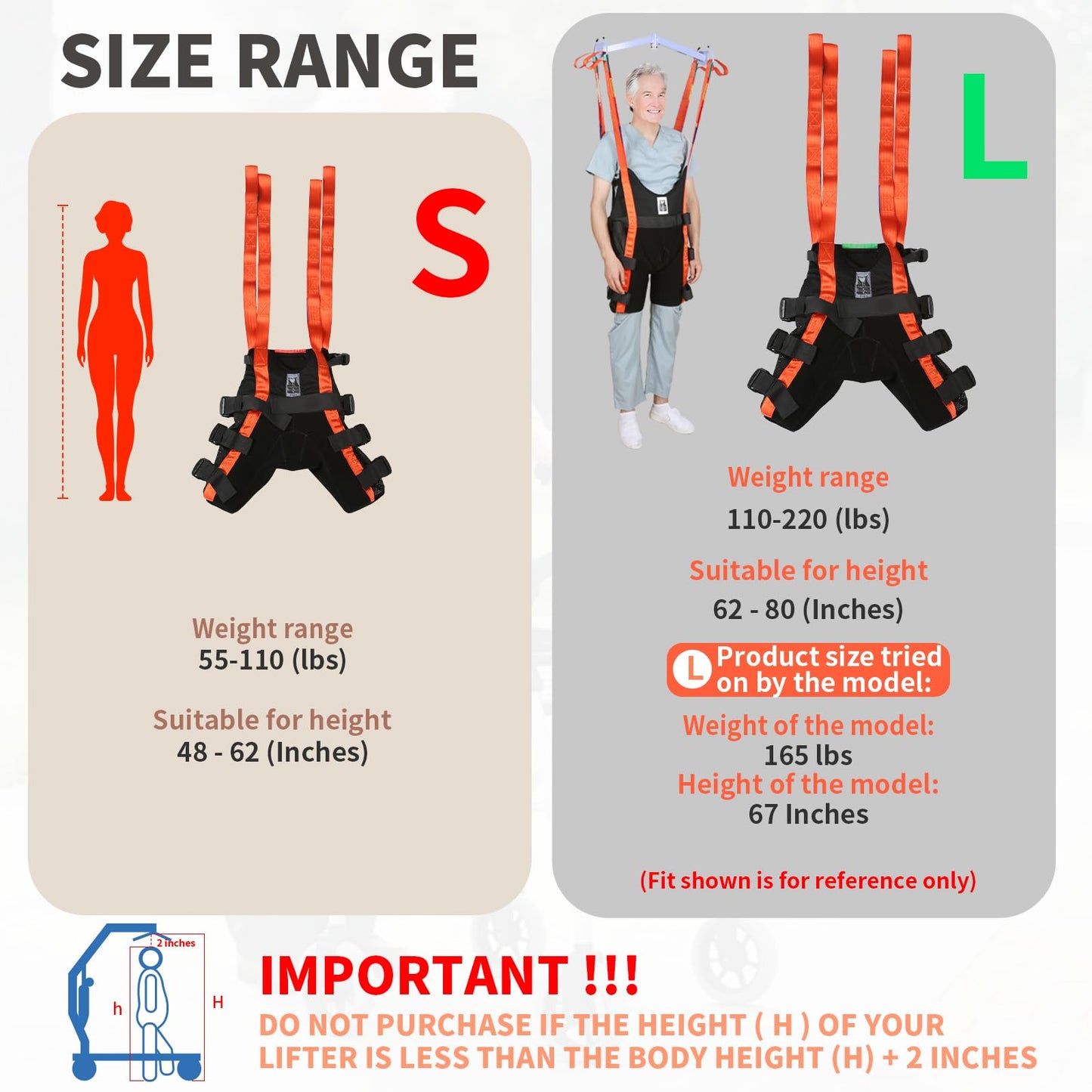 EHUELDER Patient Lift Walking Sling, Medical Training Sling with Stretchable Fabric for Walking (Small)