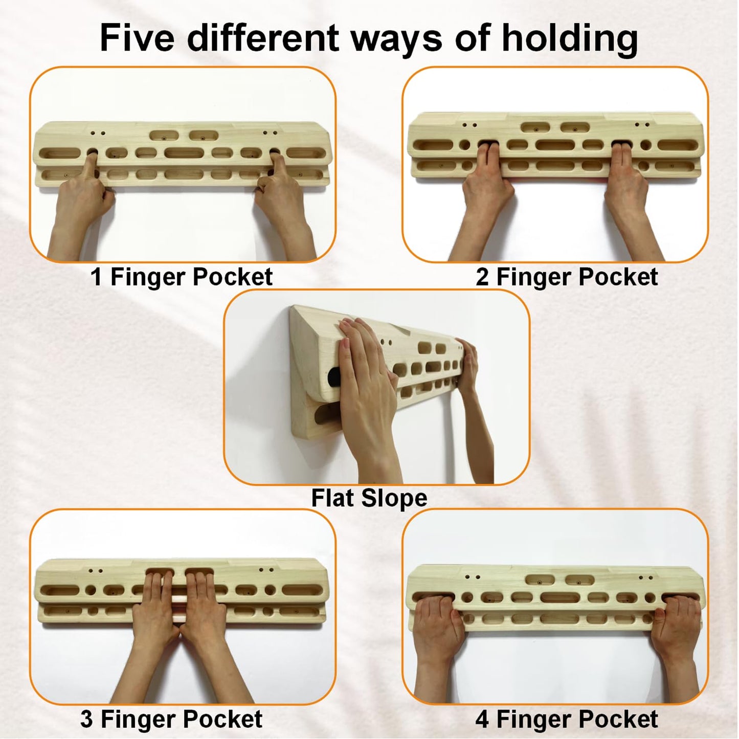 Climbing Hangboard Rock Climbing Training as Climbing Fingerboard with Jugs, Slopes and Edges, Pockets as Door Mounted Training Station Rock Climbing Pull Up Bar (A-Zy-003)