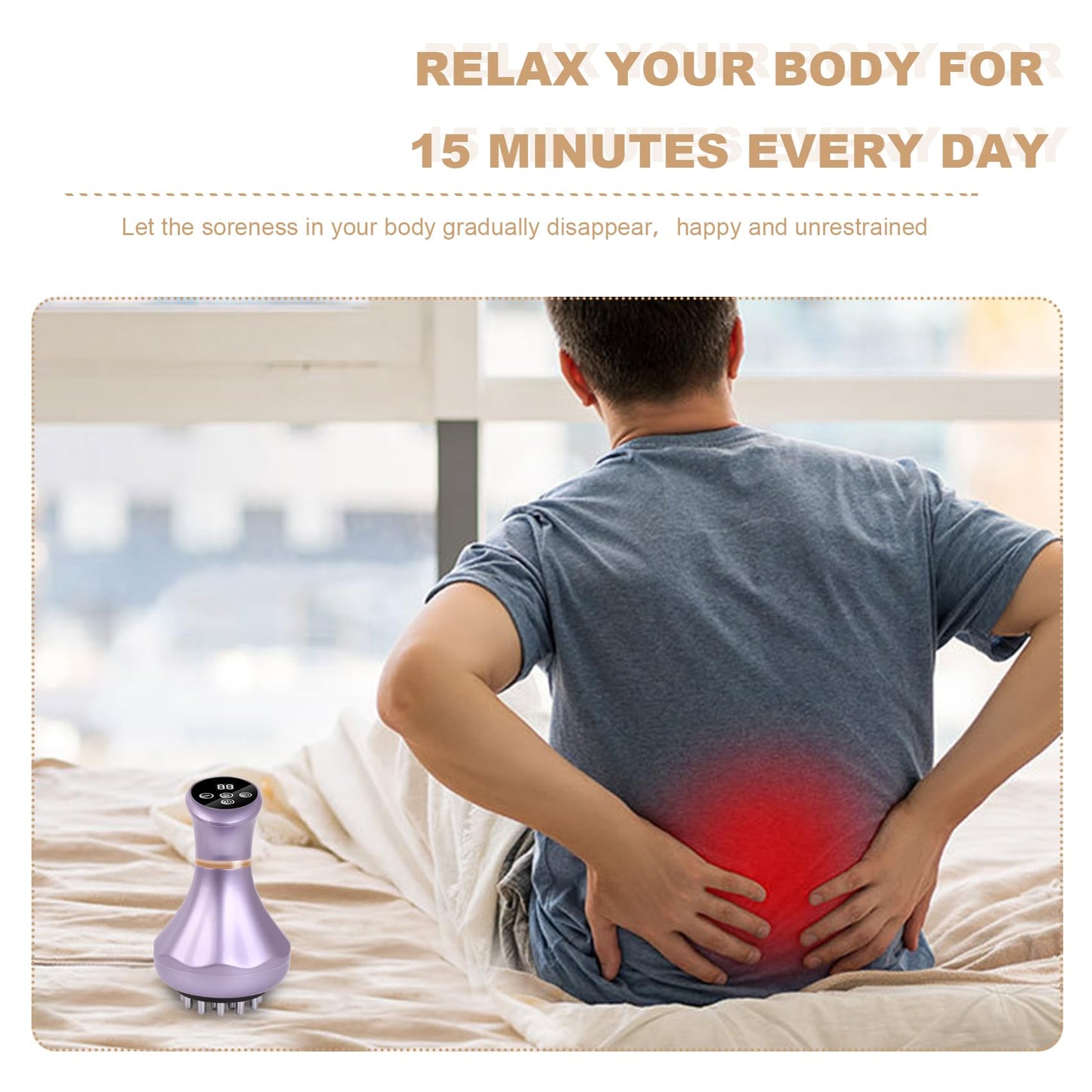 SHANOER 4-in-1 Lymphatic Drainage Massager - Anti Cellulite Massage Tool with Heating/Vibration/Red Light/Microcurrent,Body Sculpting Machine for Legs/Belly/Back/Hips/Reduce Stretch Marks & Cellulite