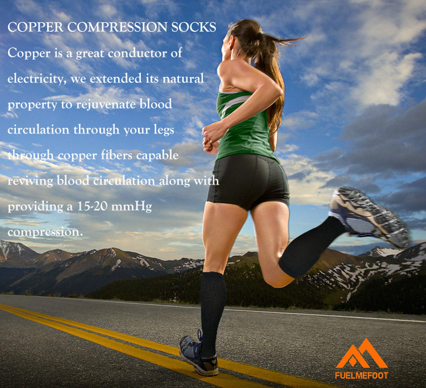 FuelMeFoot 3 Pack Compression Socks For Women Men Knee High Socks 15-20mmHg soccer socks fun copper ankle thick stockings women 10-13 gifts christmas accessories