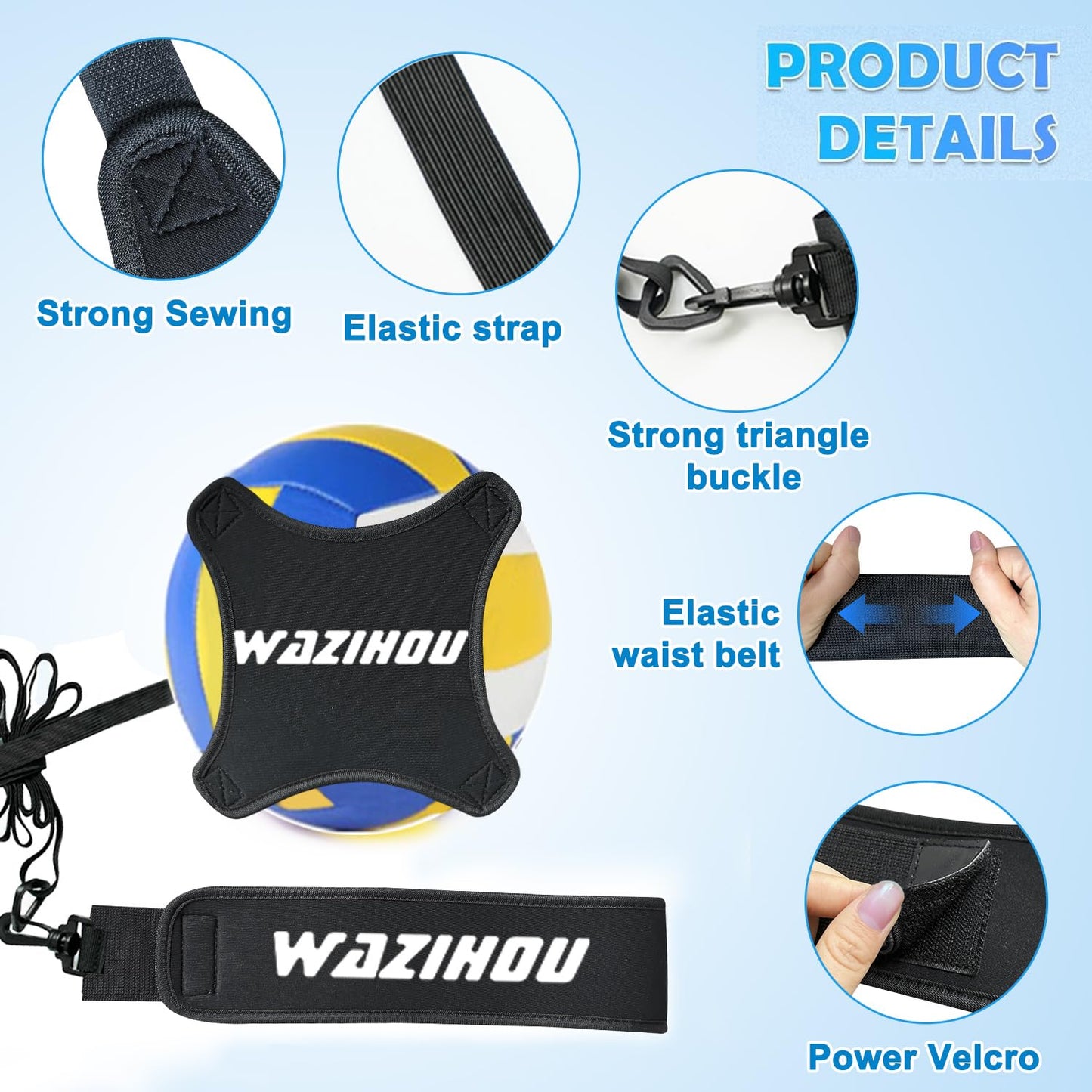Upgraded Volleyball Training Equipment Aid, Premium Solo Practice Trainer for Serving, Setting, Spiking & Arm Swing, Perfect volleyaball Trainer kit for Beginners & Pro, Perfect Volleyball Gift.