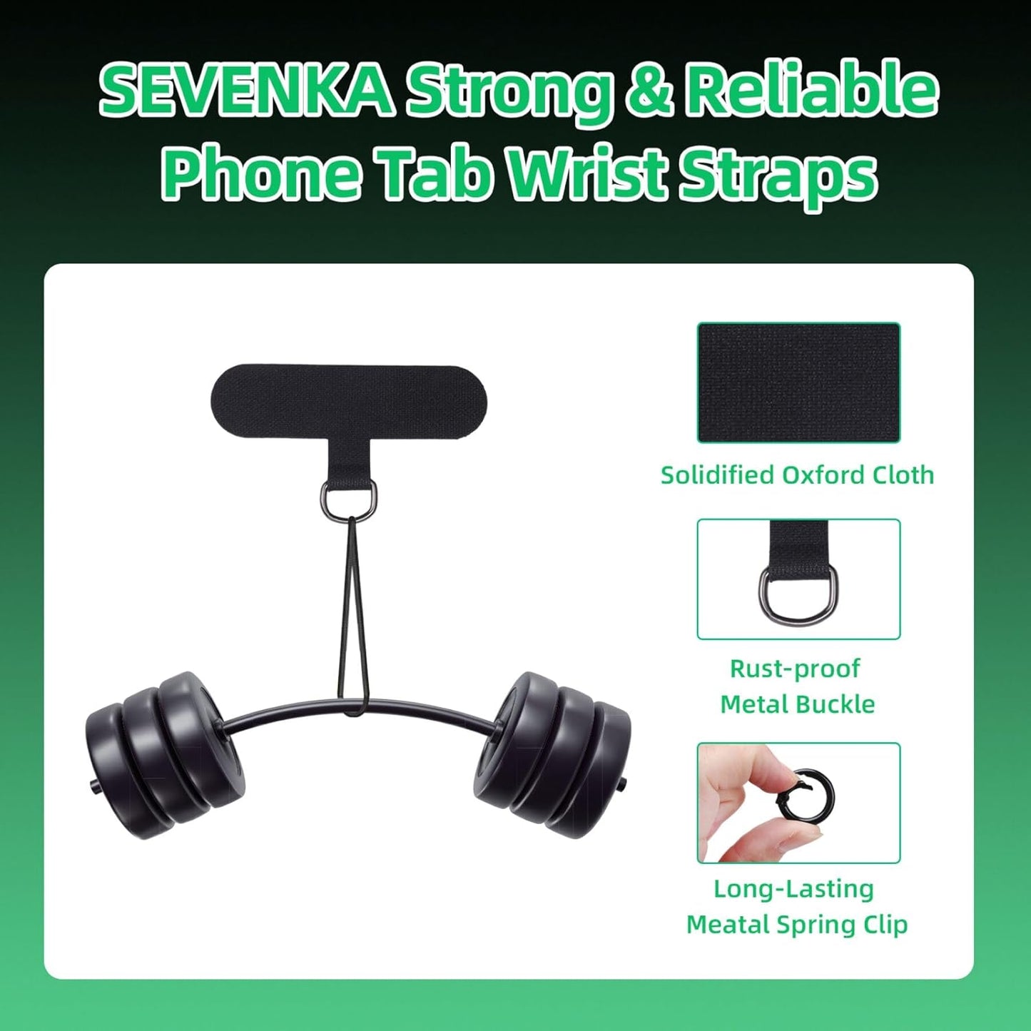 2 4 SEVENKA Adjustable Phone Lanyards, Cell Phone Wrist Straps & Phone Tether Tab with Spring O Ring Clasps, Phone