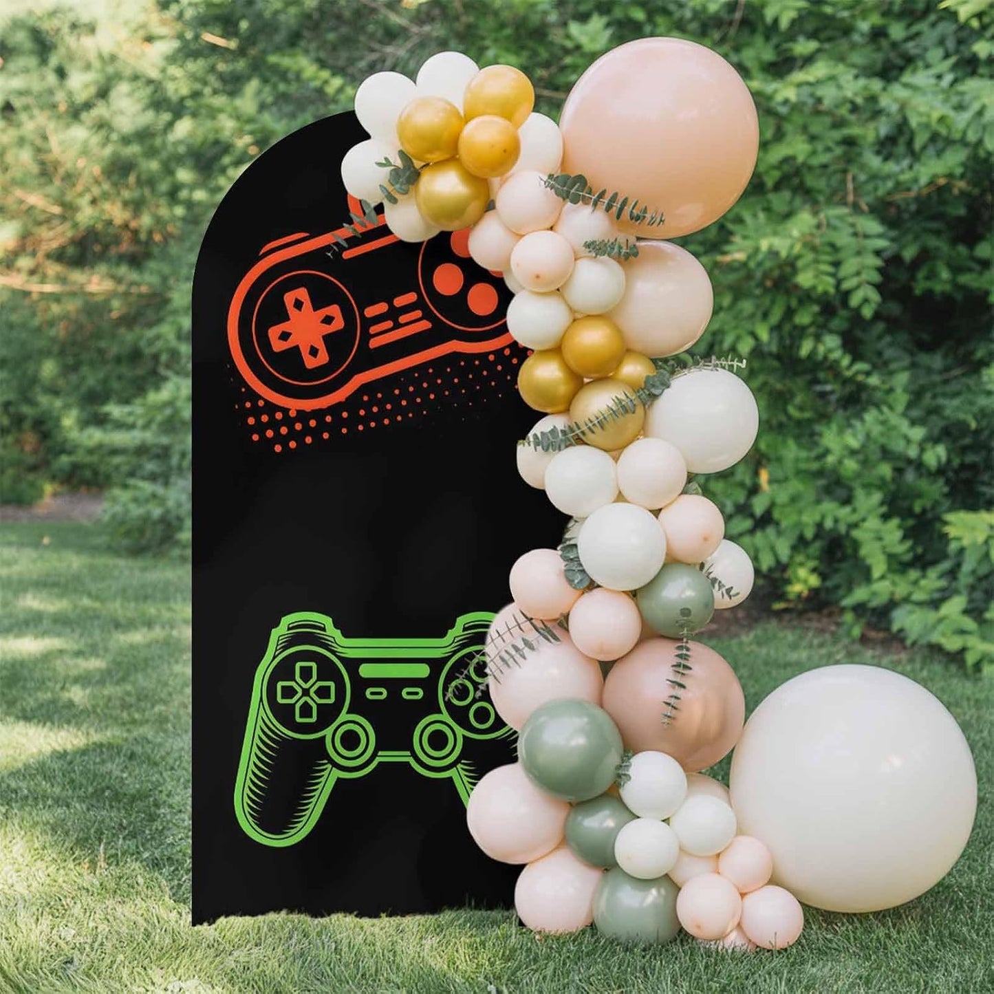 BaqwedCoSz 6 Game Theme Arch Backdrop Cover FT Game Controller Stretchy Elastic Arch Stand Covers Spandex Arched