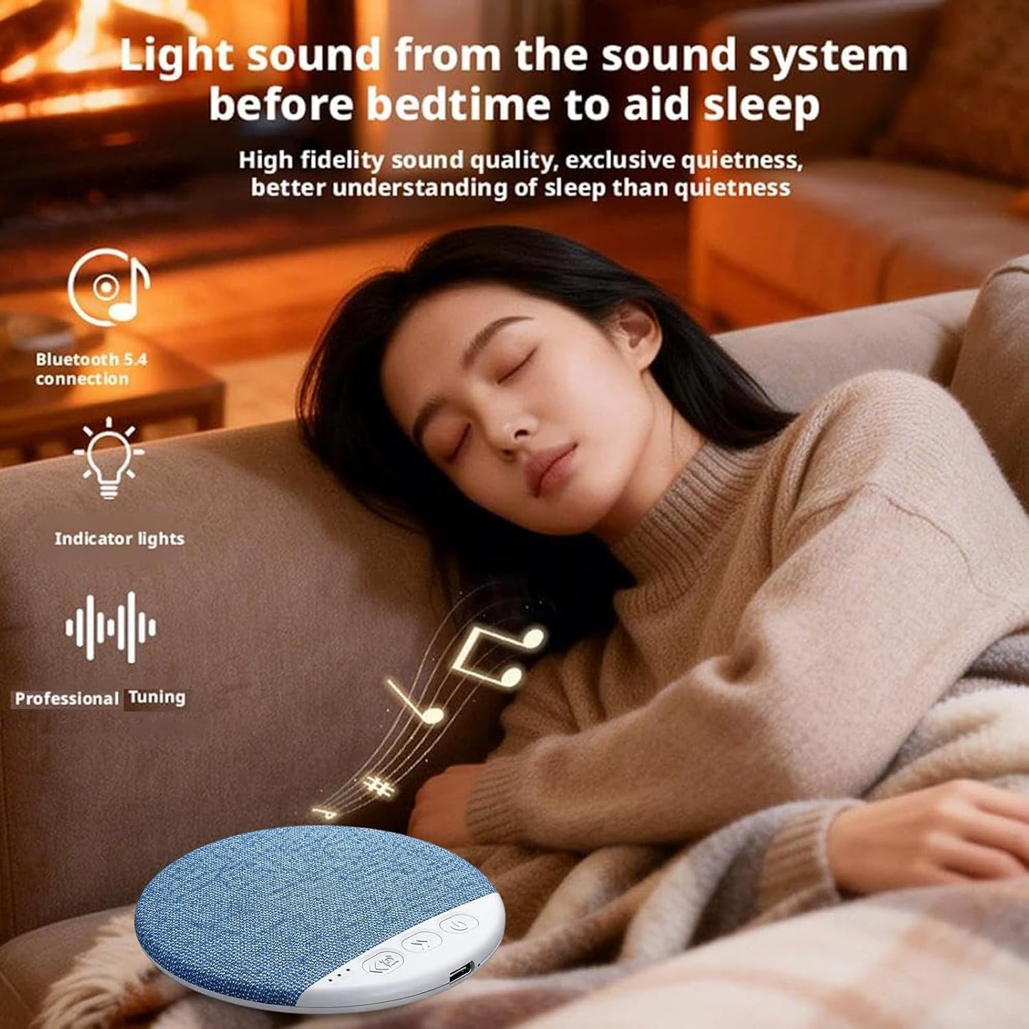 Generic (2Pcs) Bluetooth Pillow Speaker for Sleeping, Ultra Thin Pillow Speaker with White Noise Timer, Wireless Sleep